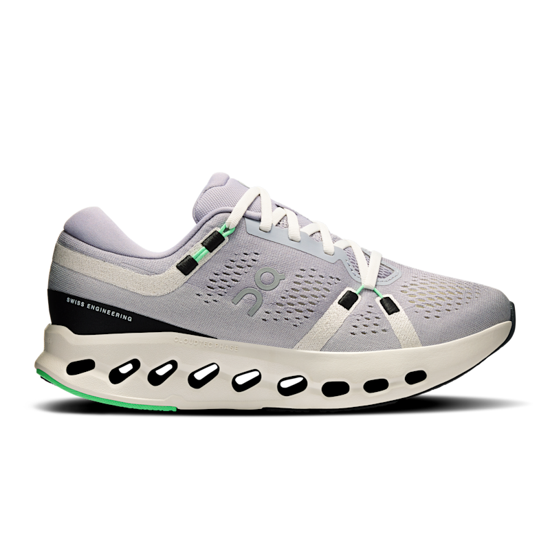 On Women's Cloudsurfer 2 Wide Road Running Shoe in Lilac/Ivory, Size: 8, Recycled Polyester