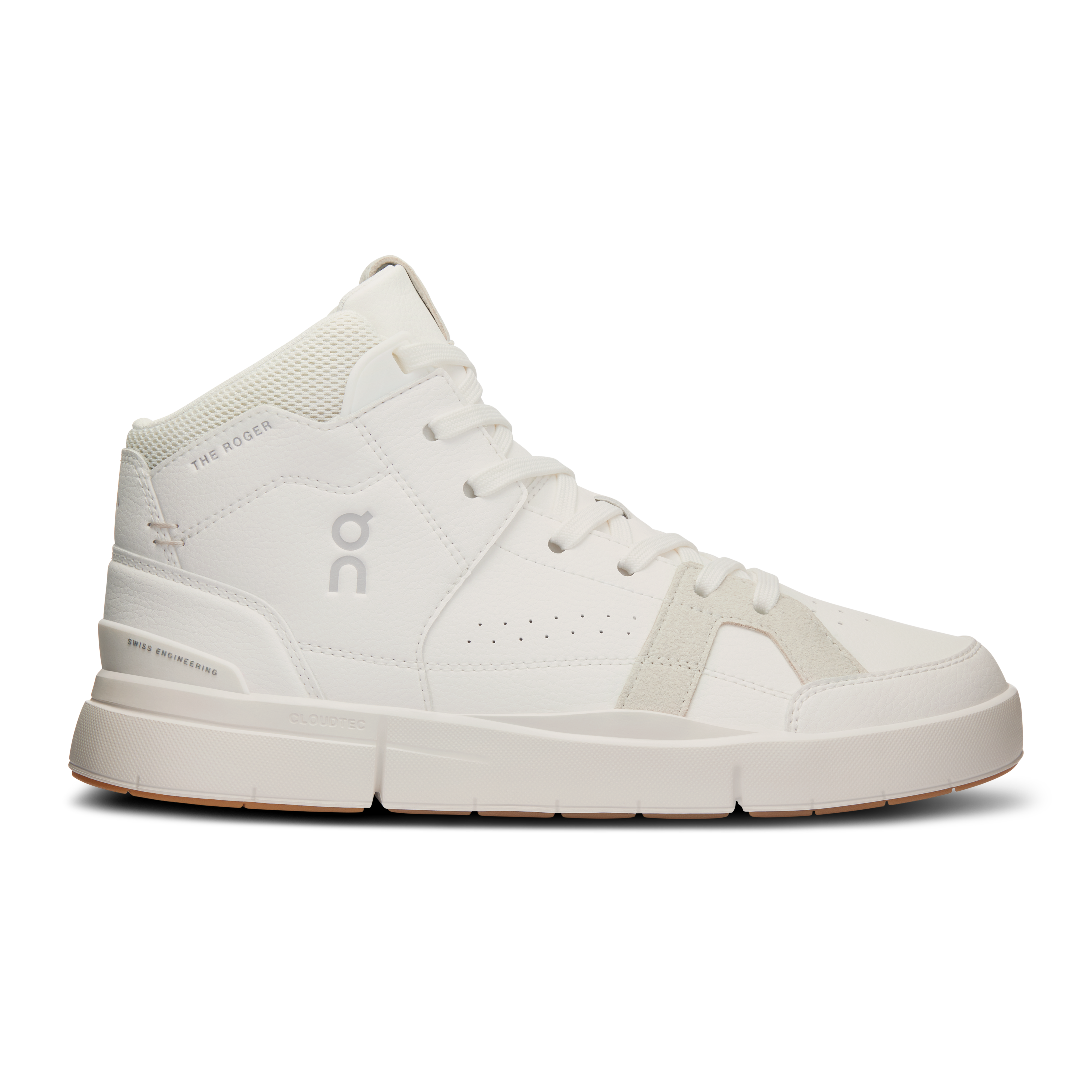 THE ROGER Clubhouse Mid Lifestyle Shoe in White/Sand