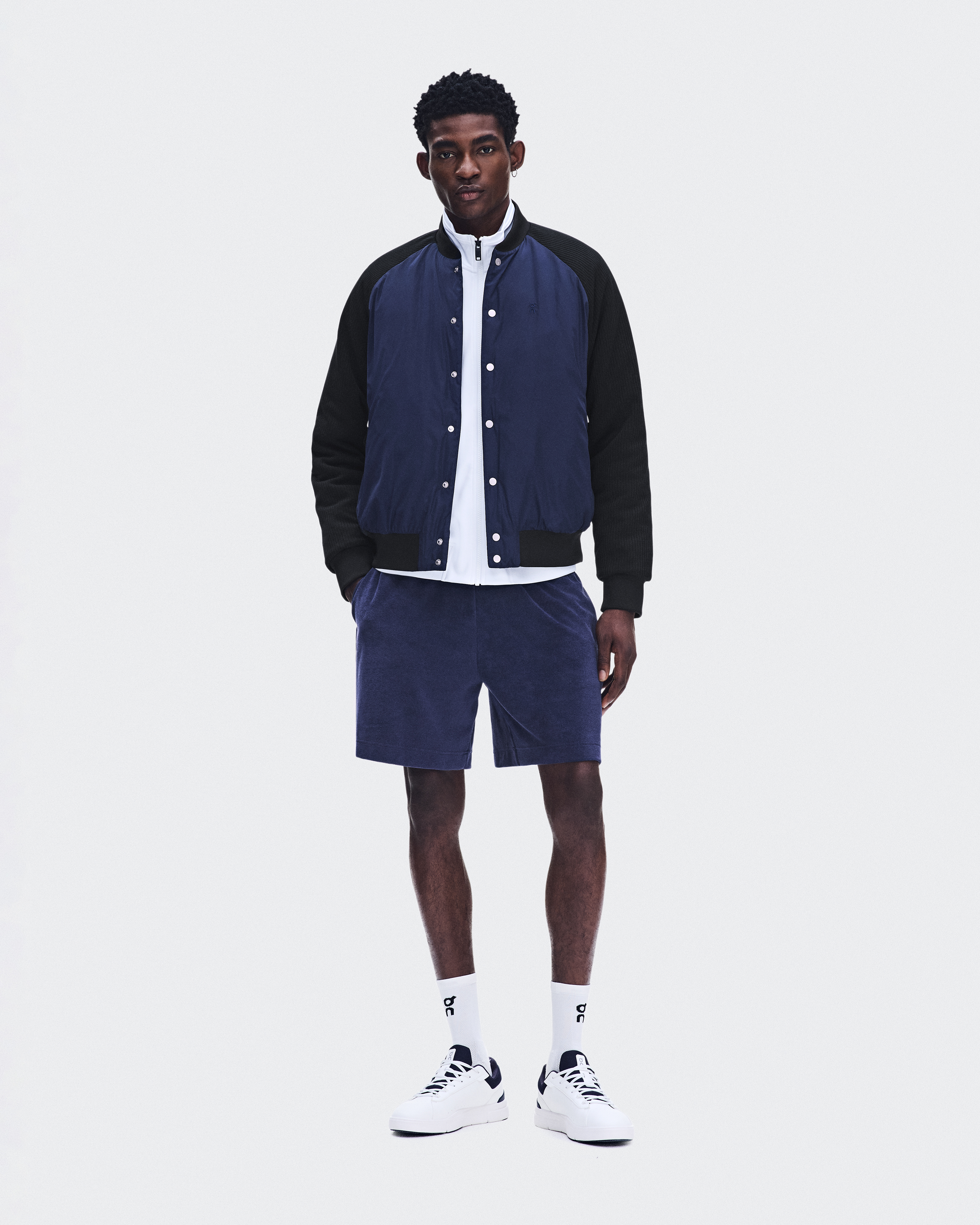 Courtside Bomber Jacket in Inkwell/Black