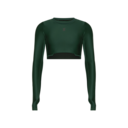 Train Long Sleeve Crop Long-Sleeve Shirt in Obsidian