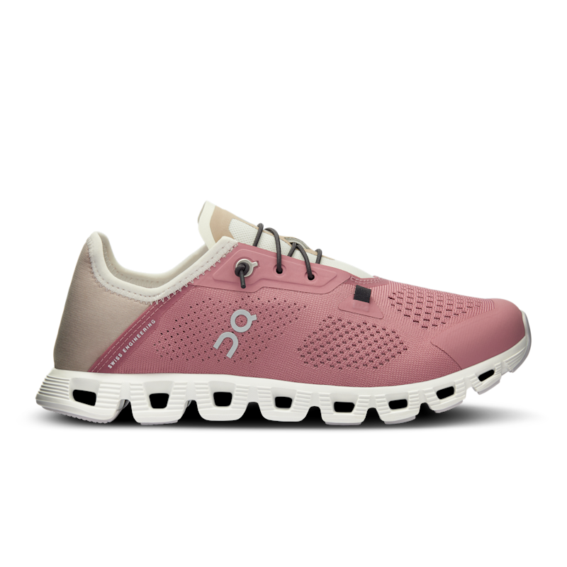 On Women's Cloud 5 Coast Lifestyle Shoe in Zephyr/Sand, Size: 4.5, Recycled Polyester ️