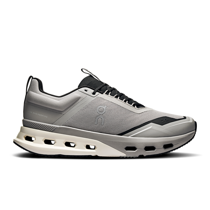 On Men's Cloudnova X Sneaker in Alloy/Black, Size: 10, Recycled Polyester