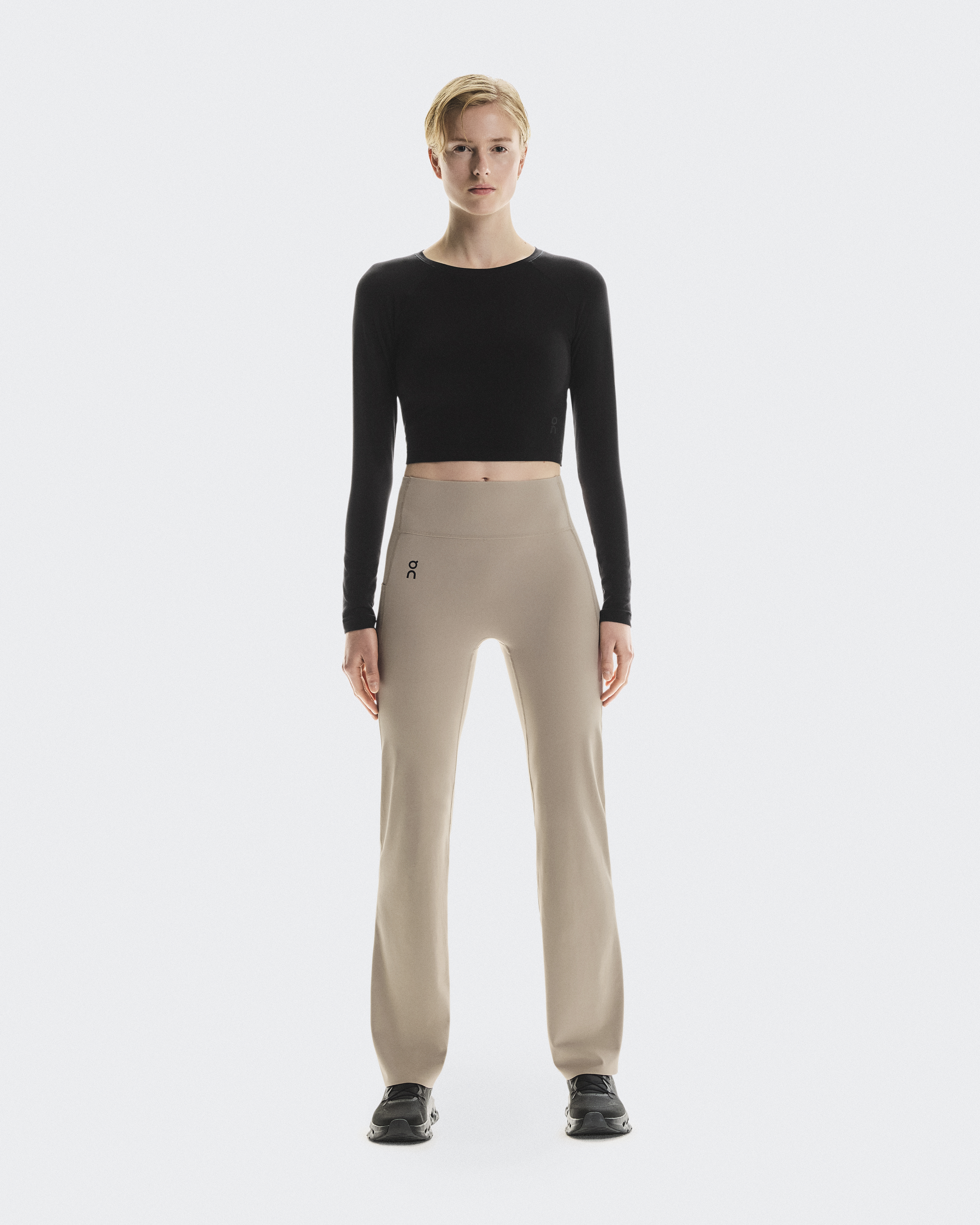 On Women's Studio Flared Tights 30" in Desert, Size: Small, Polyester