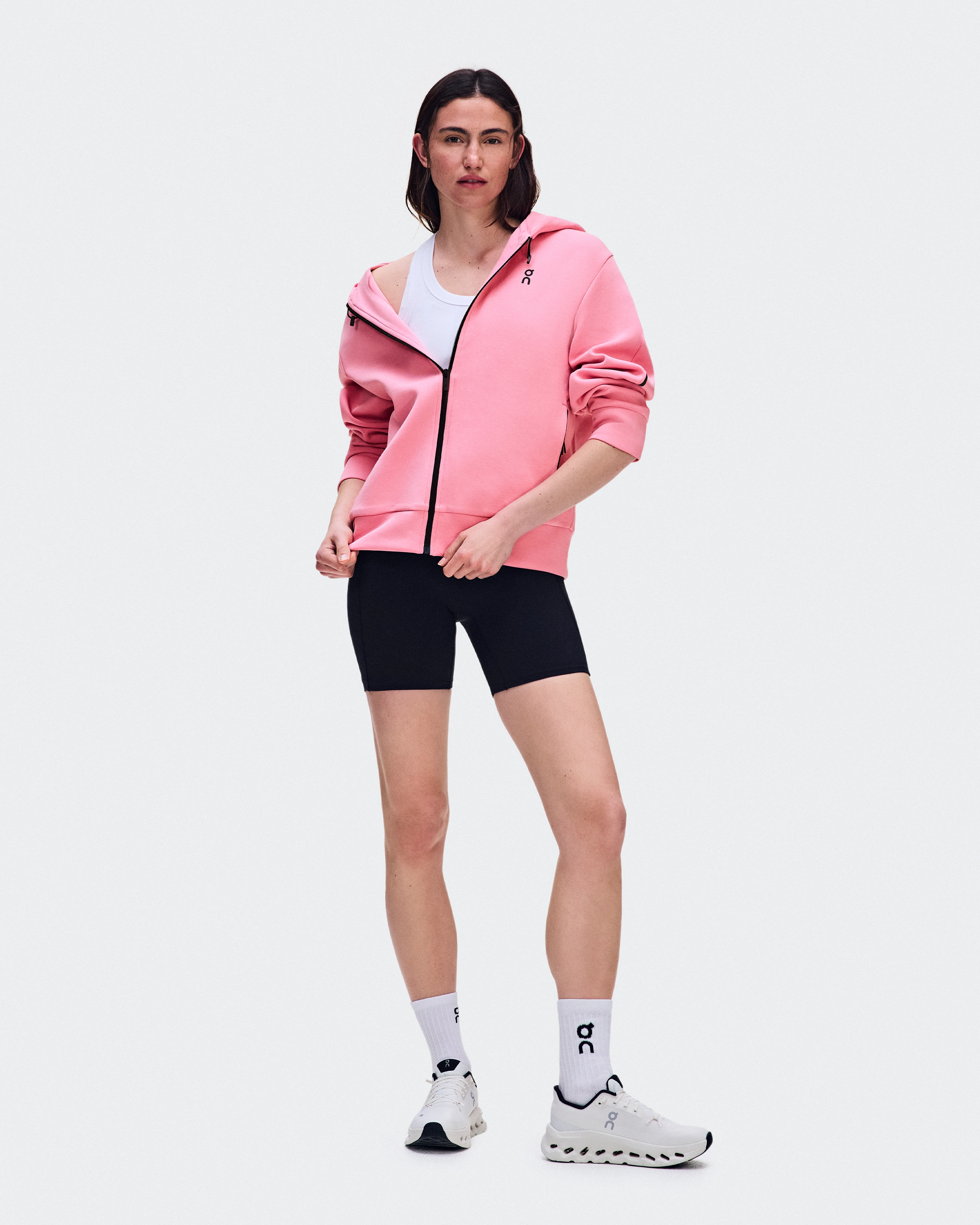 On Focus Tech Zip Hoodie Magnolia Women Hoodies and sweatshirts