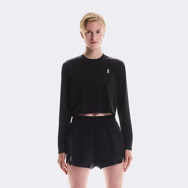 Train Long-T Crop Graphic Long-Sleeve Shirt in Black