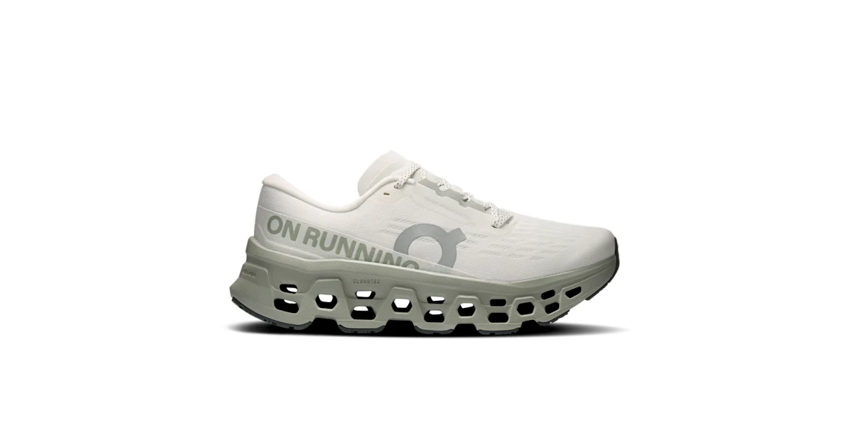 Tenis Cloudmonster 3 marfil y gris para mujer · On