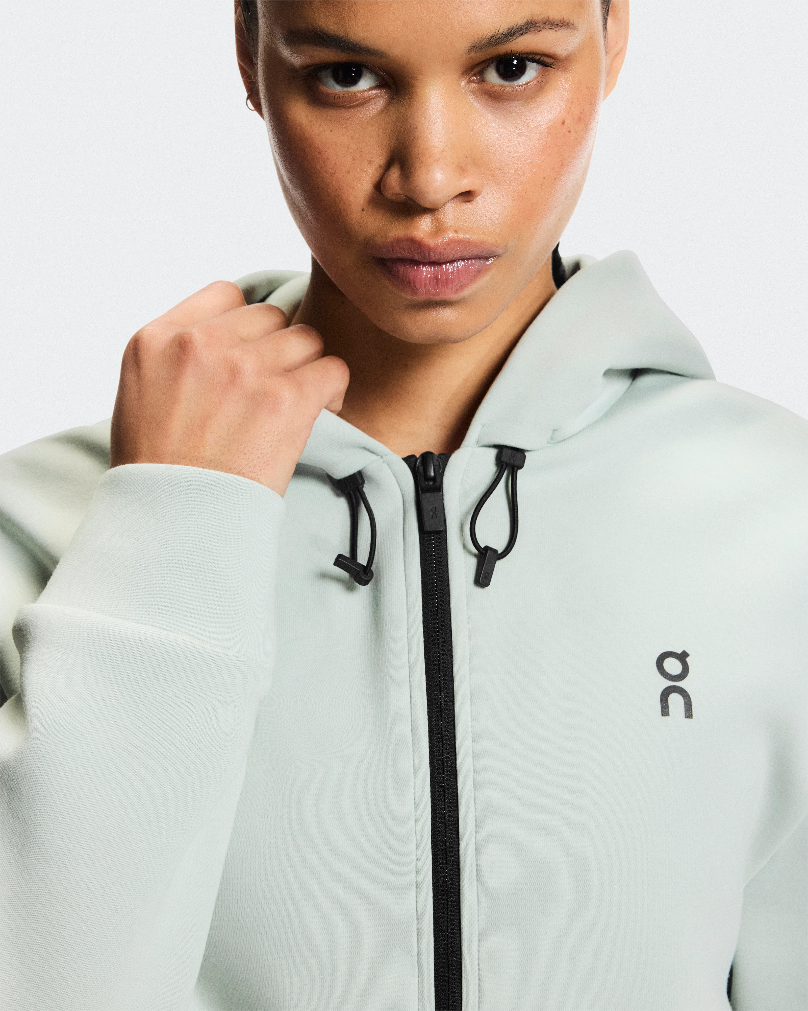 On Focus Tech Zip Hoodie Mineral Women Hoodies and sweatshirts