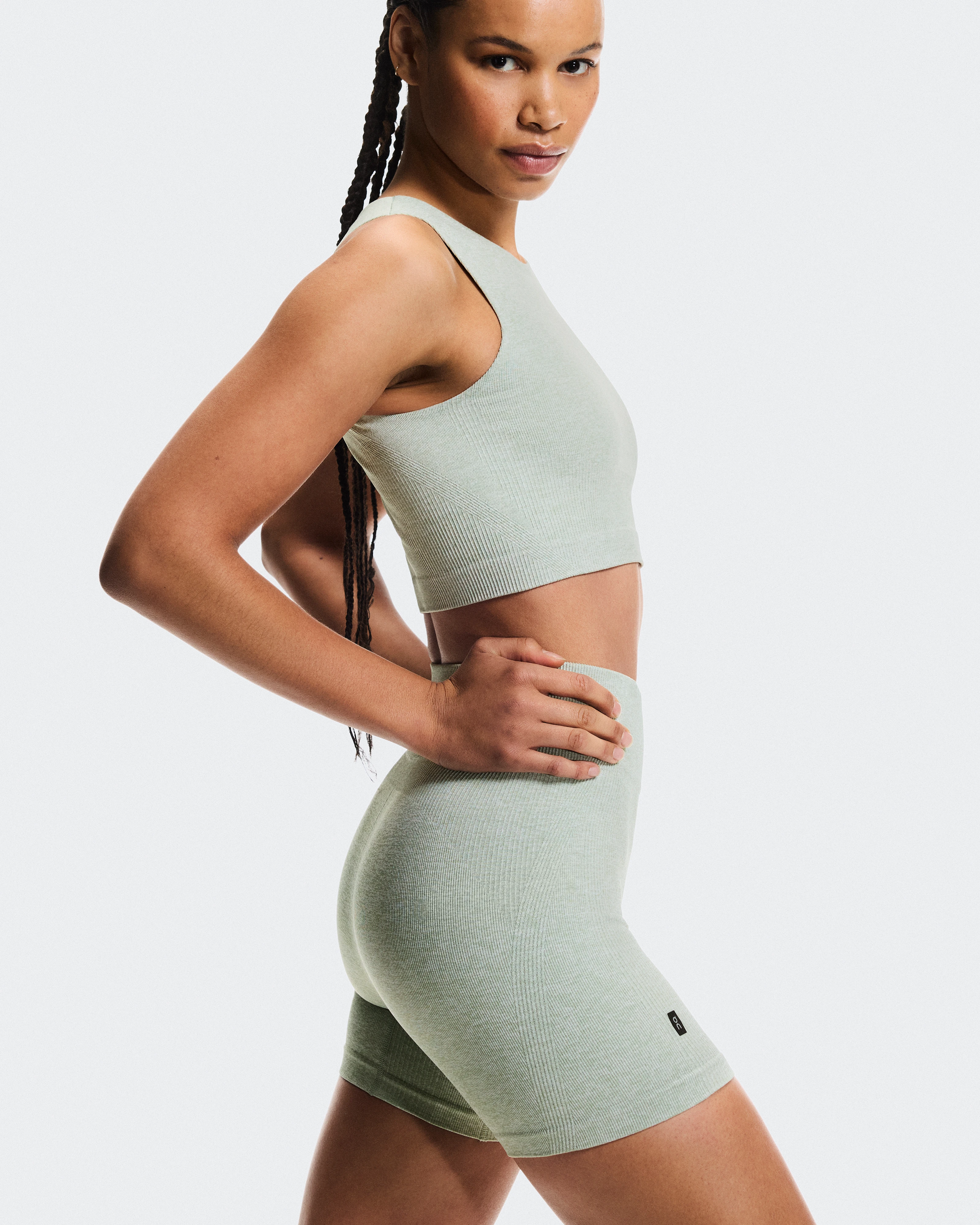 On Studio Knit Shorts Mineral Heather Feminino Shorts