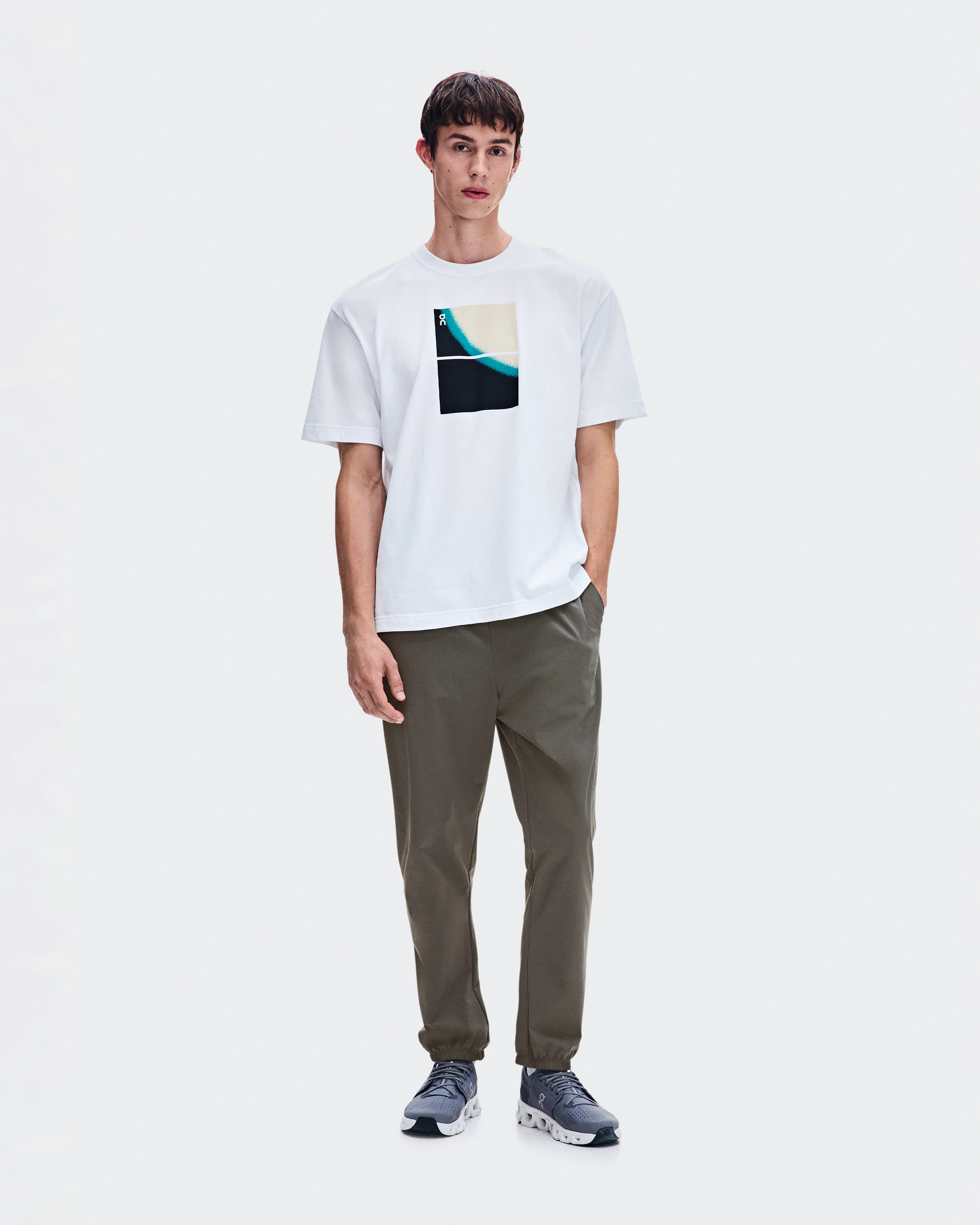 On Club-T Swing White & Jay Masculino Partes de cima e camisetas