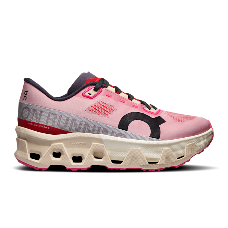 On Women's Cloudmonster Hyper Road Running Shoe in Red/Cream, Size: 7, Recycled Polyester