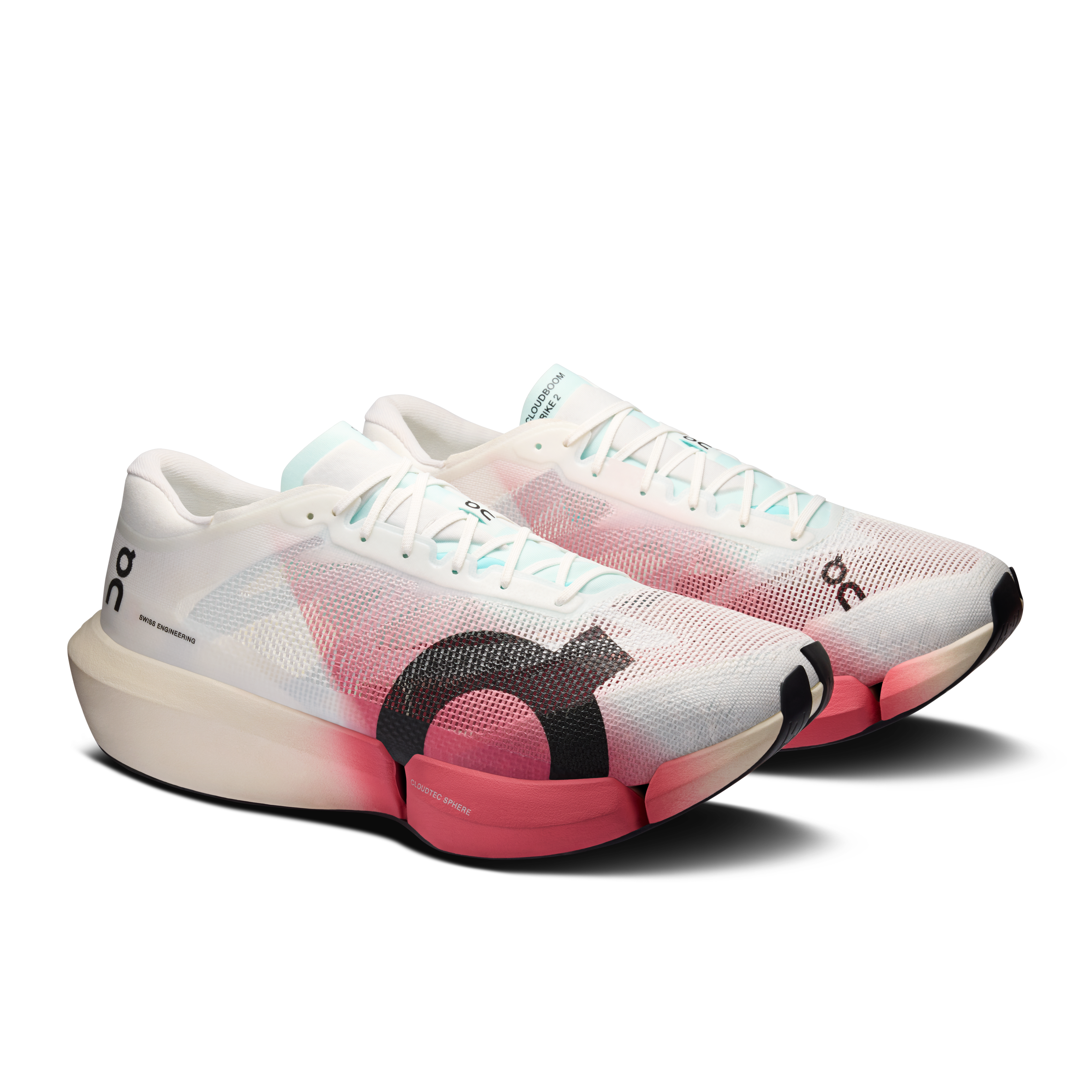 On Cloudboom Strike 2 White & Camellia Unissex Corrida de rua Tênis