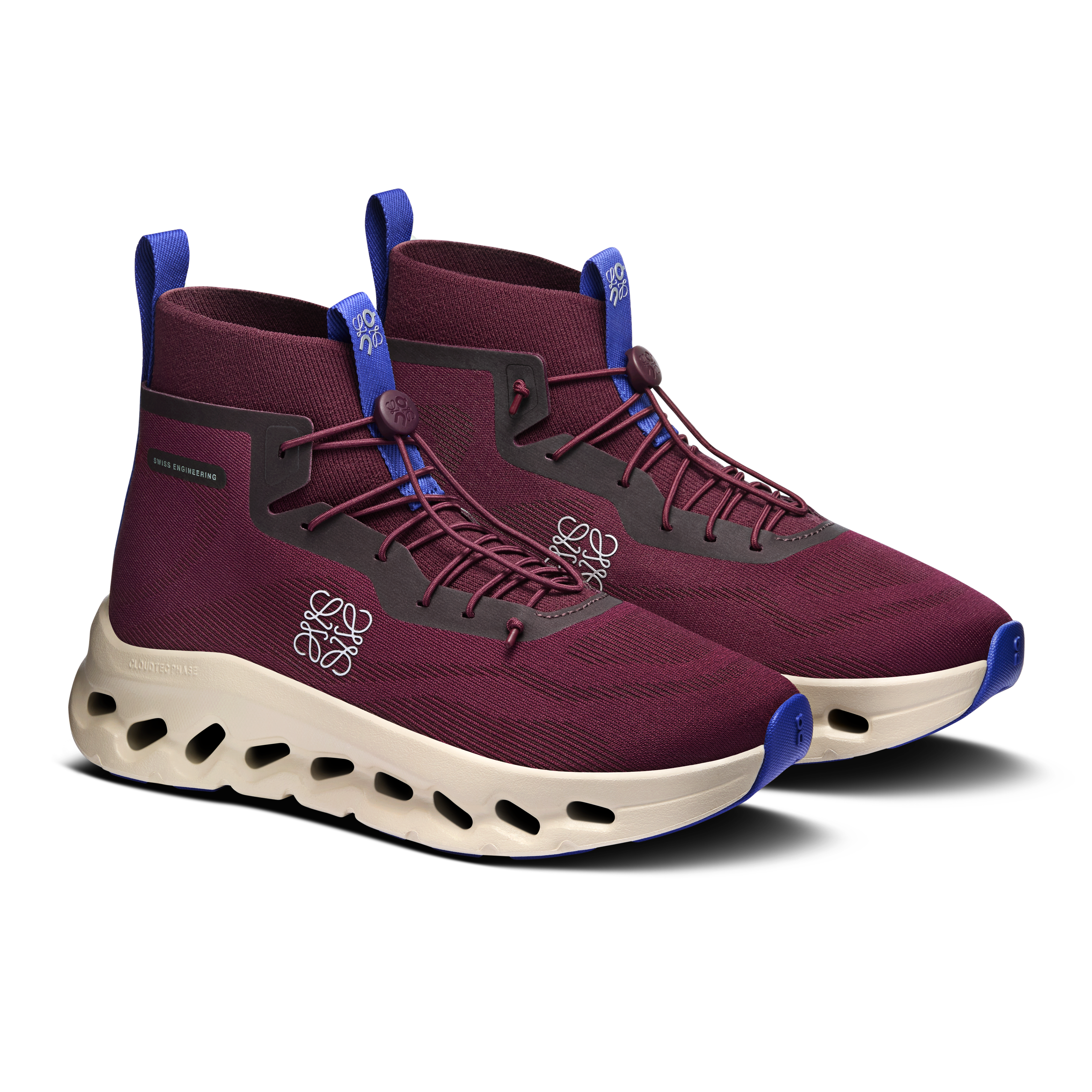On Cloudtilt Hi LOEWE Burgundy & Oatmeal | Blue Feminino Vida ativa Tênis