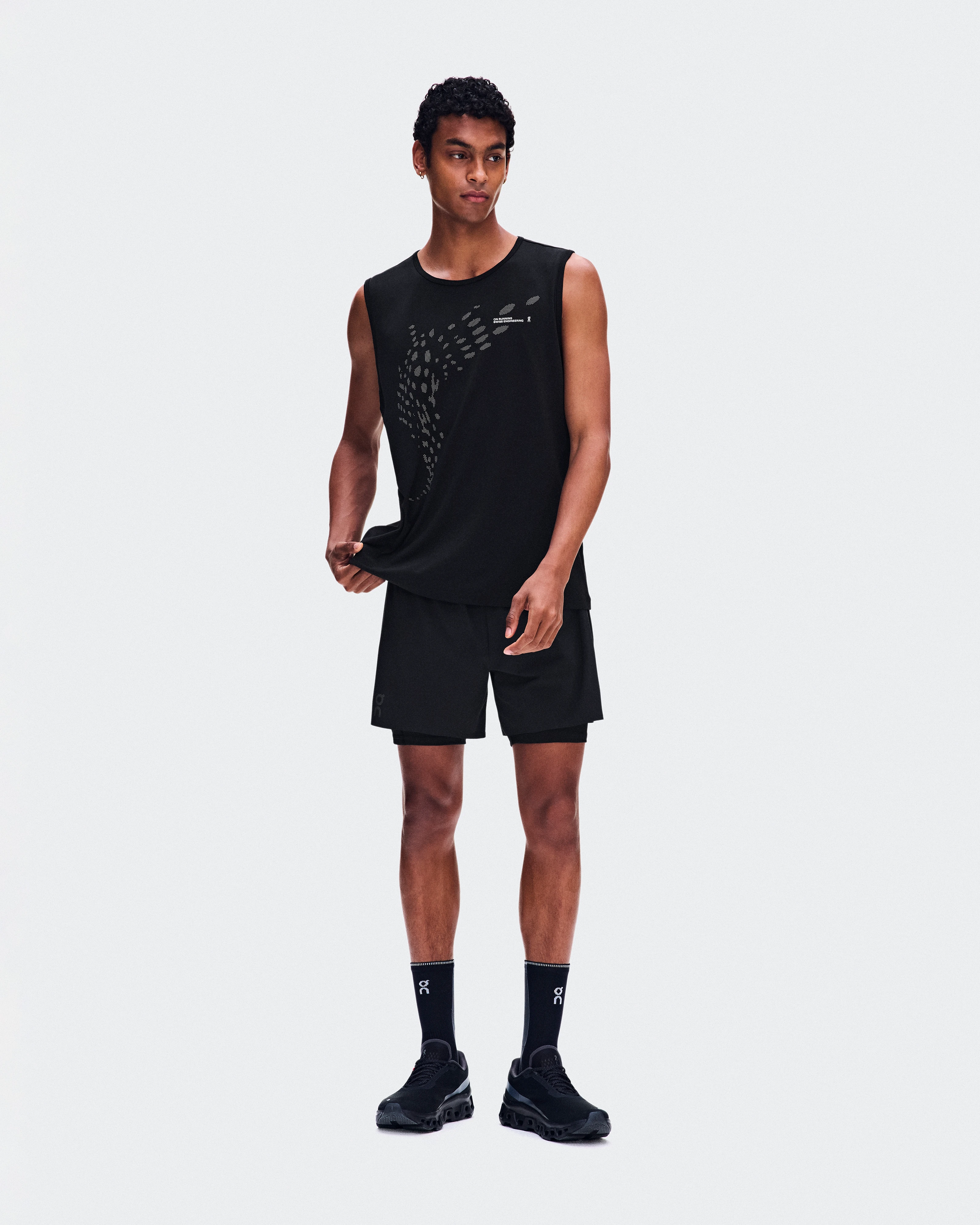 On On Run Tank Black Men Tops and t-shirts