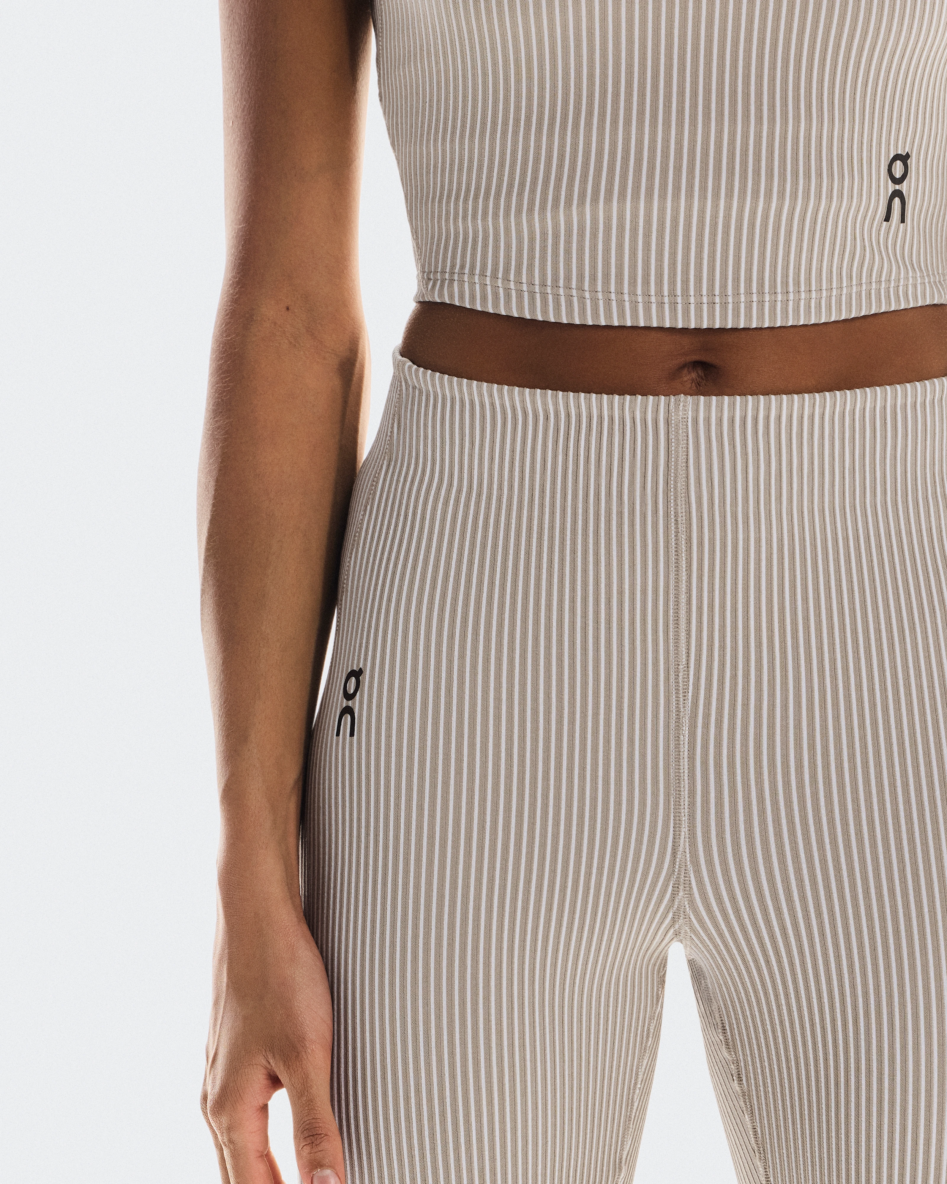 On All-Day Ribbed Pants Desert & White Women Pants
