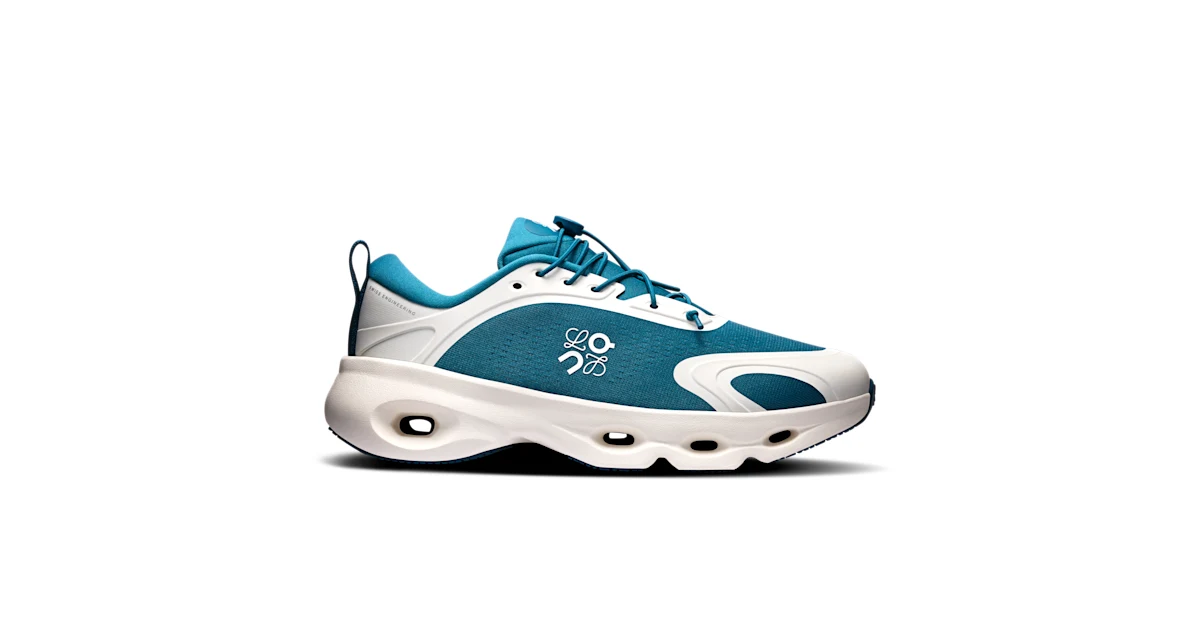 Tenis Cloudsolo LOEWE para mujer verde azulado y crema · On