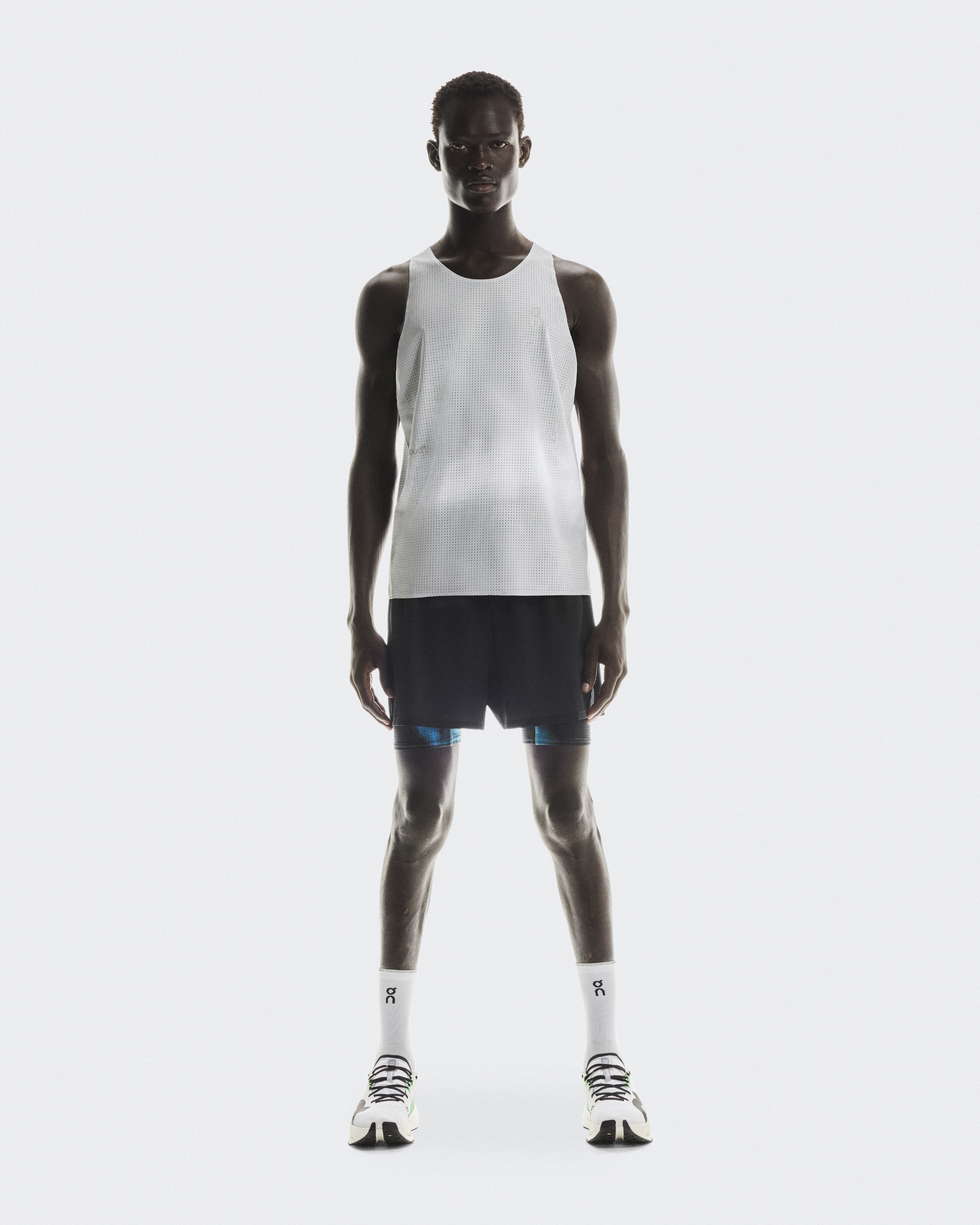 On Men's Pace Shorts in Black/Horizon, Size: 2XL, Polyester Polyamide