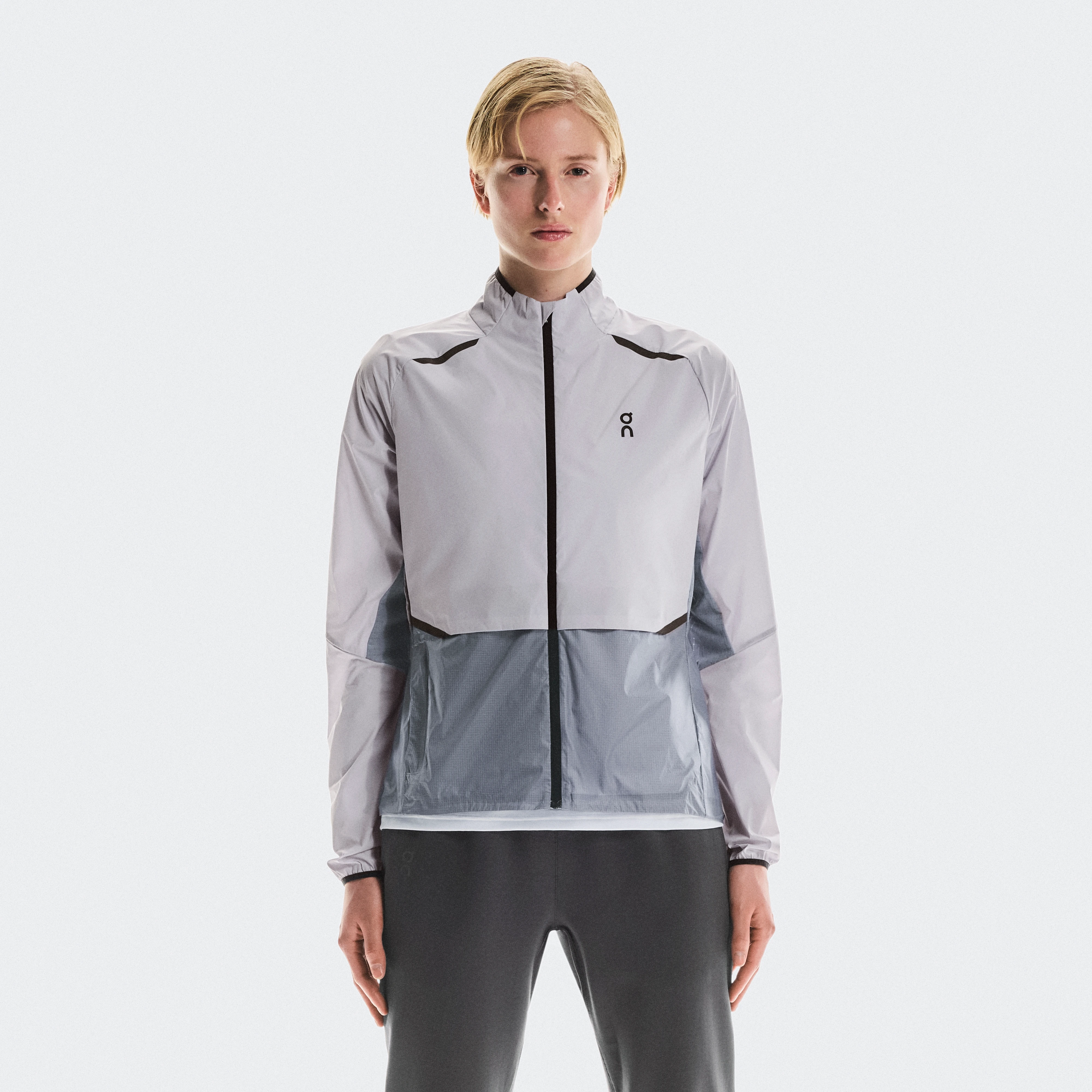 On Weather Jacket Grey Pink Women Women – Running, ultralight protection, windproof Jackets