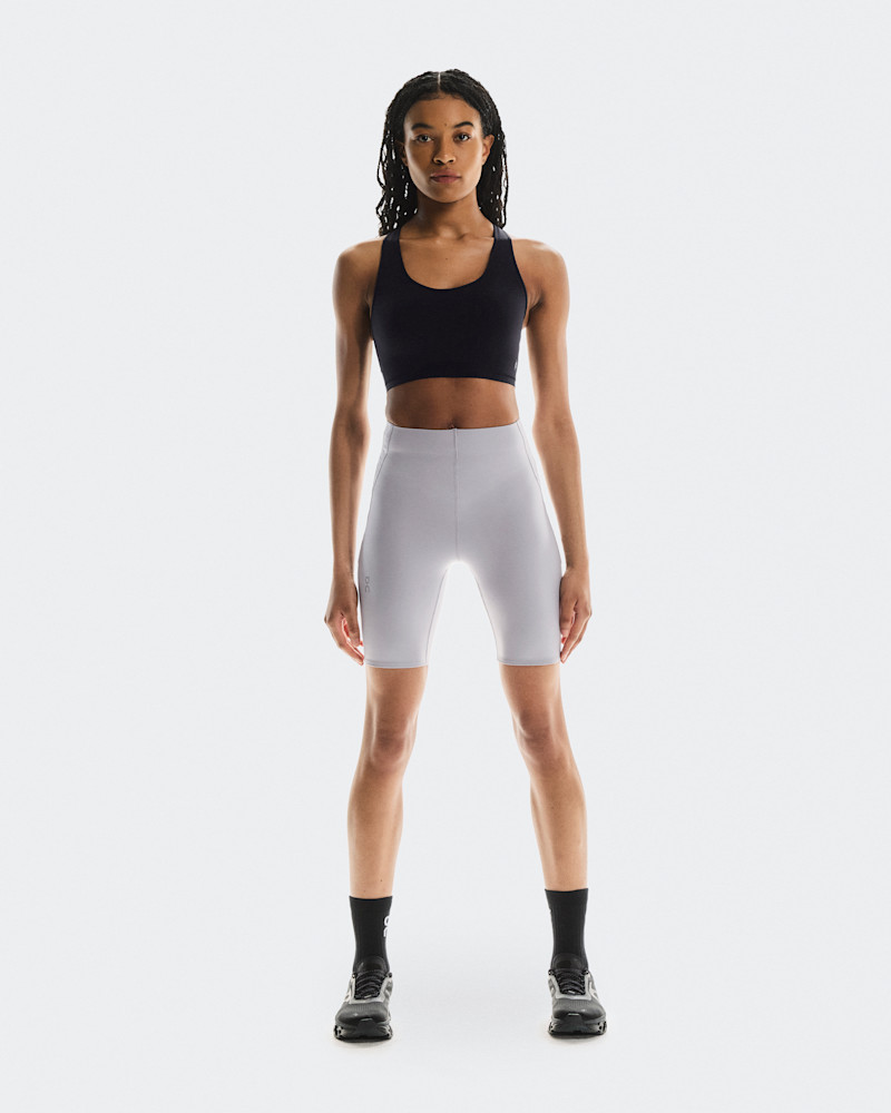 On Women's Train Tights Short in Lilac, Size: Large, Polyamide