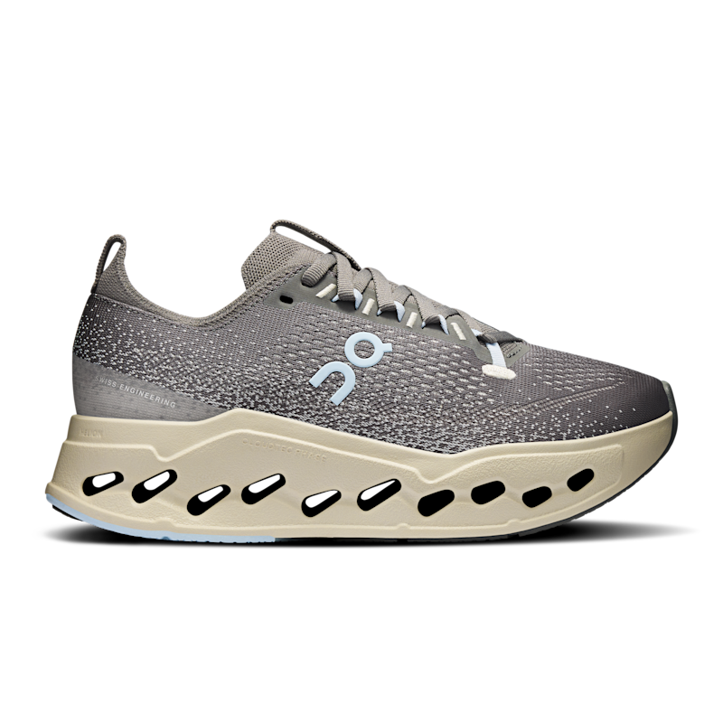 On Women's Cloudsurfer Max Road Running Shoe in Asphalt/Ice, Size: 9, Recycled Polyester