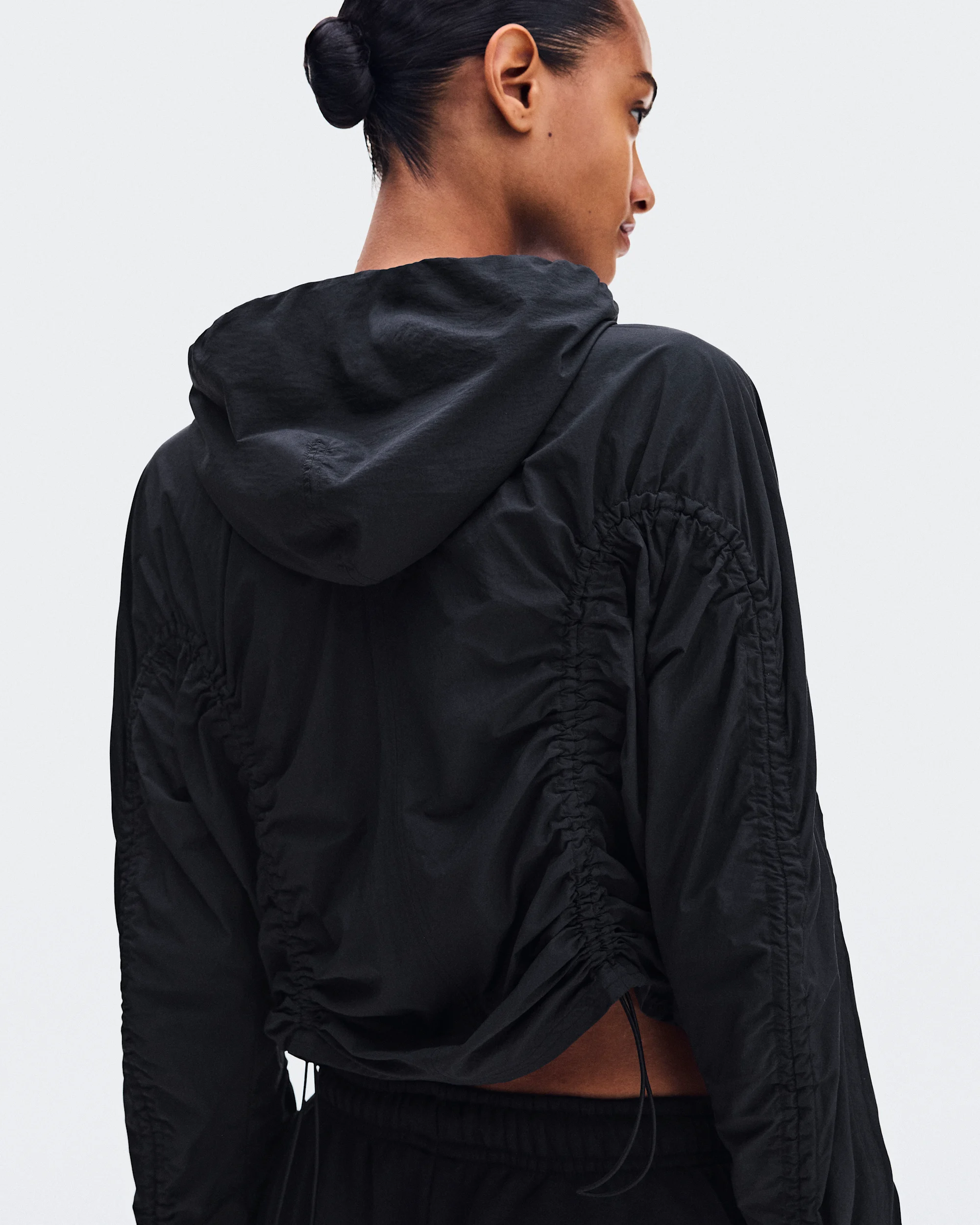 Women's Ruched Lightweight Jacket Black - thumbnail 7
