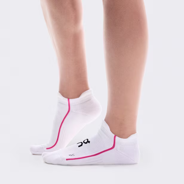 Court Sock Low in White/Pink