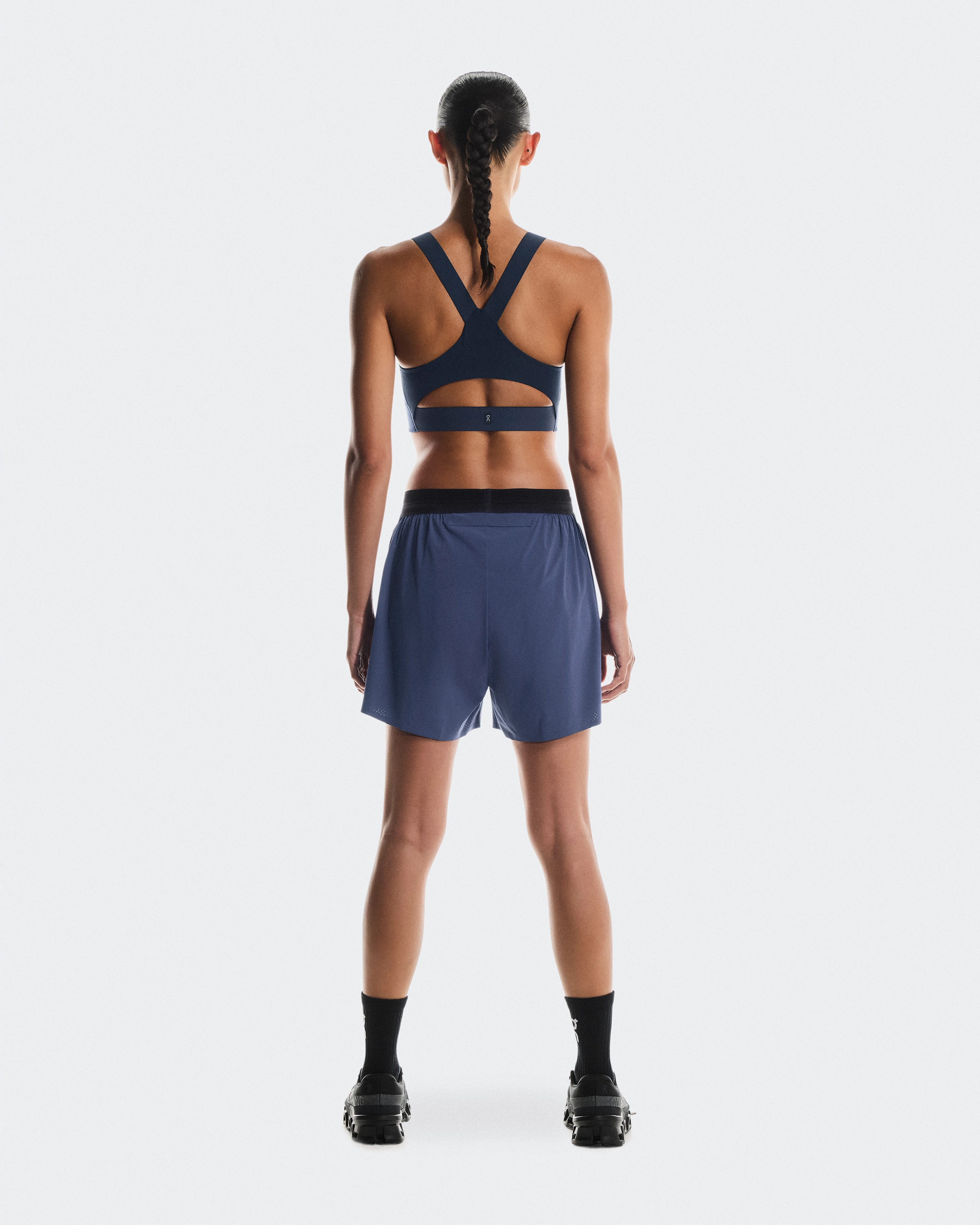 On 3" Performance 2/1 Shorts Acai & Black Mujer Pantalones cortos