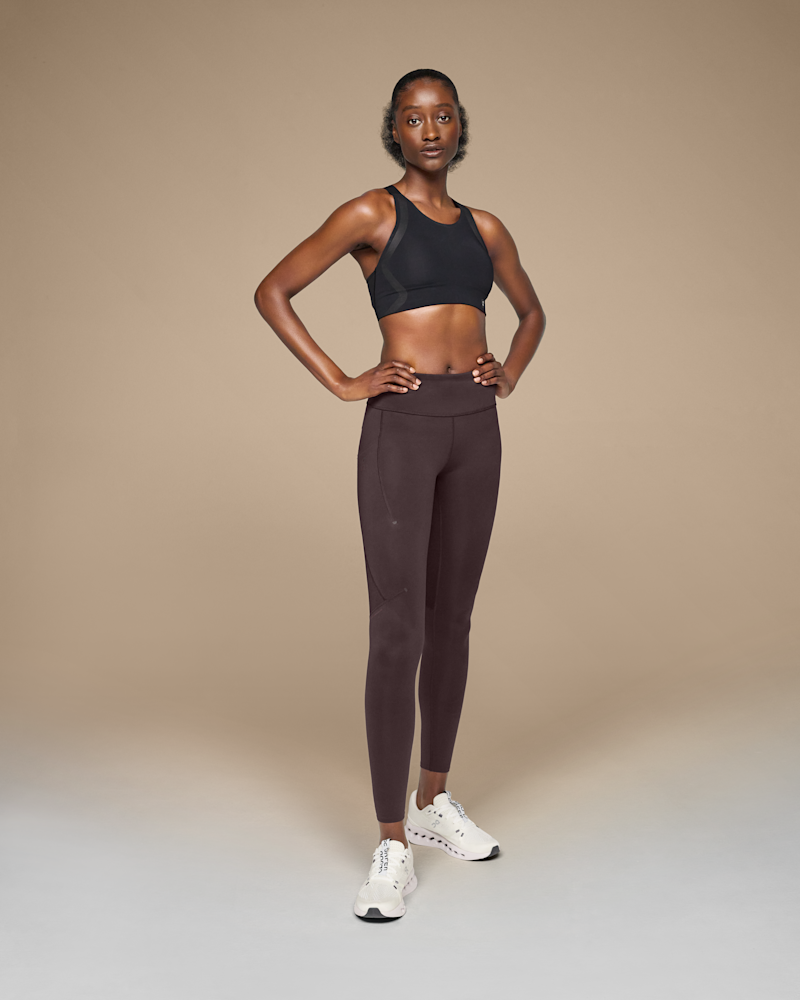 On Women's Performance Tights in Ox, Size: XS, Recycled Polyester/Polyamide