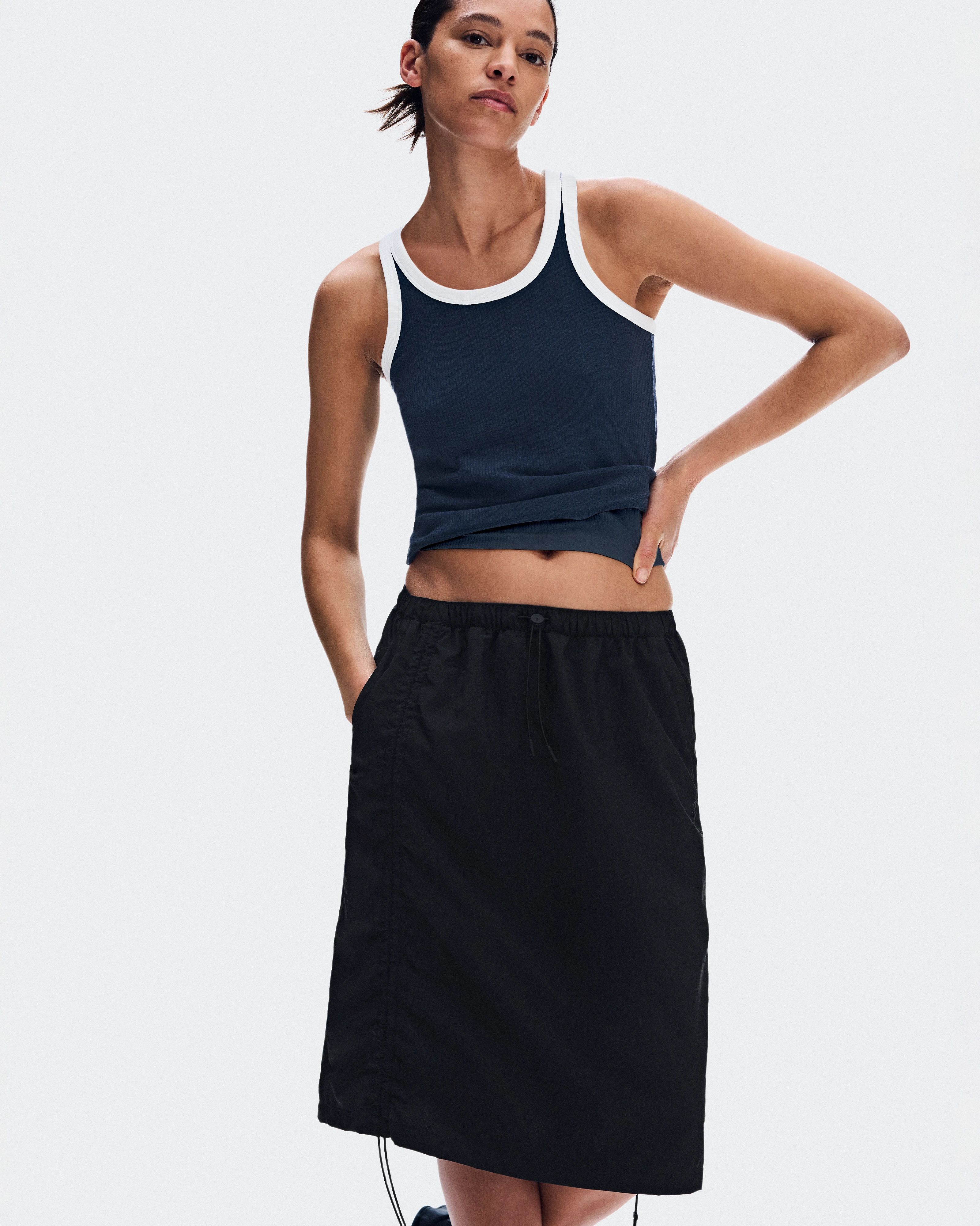 On Drawstring Midi Skirt Black Donna Gonne