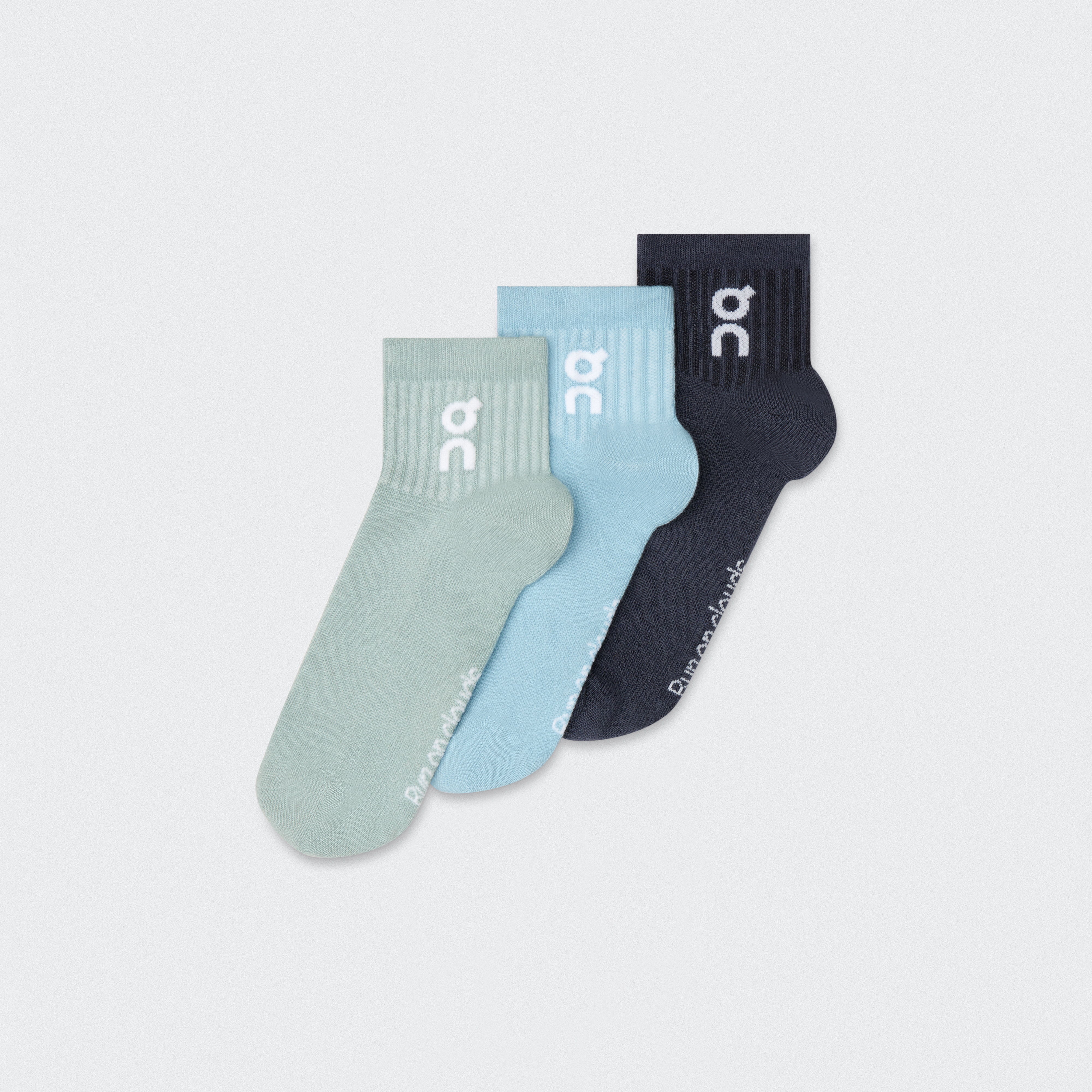 Logo Sock Mid 3P in Wash/Navy