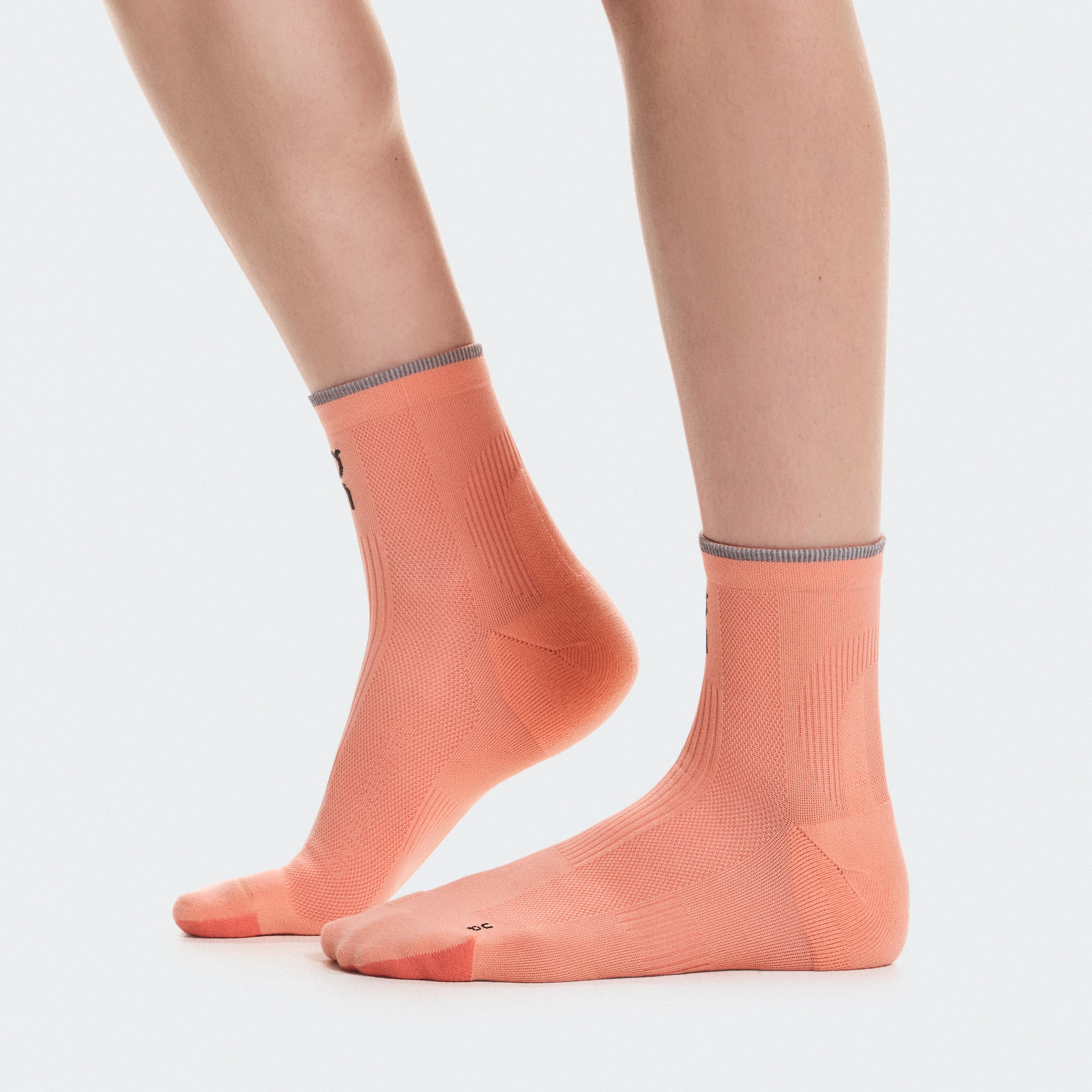 On Elite Run Sock Mid Sunstone & Reef Unissex – Competição, absorção de suor, respirável Meias