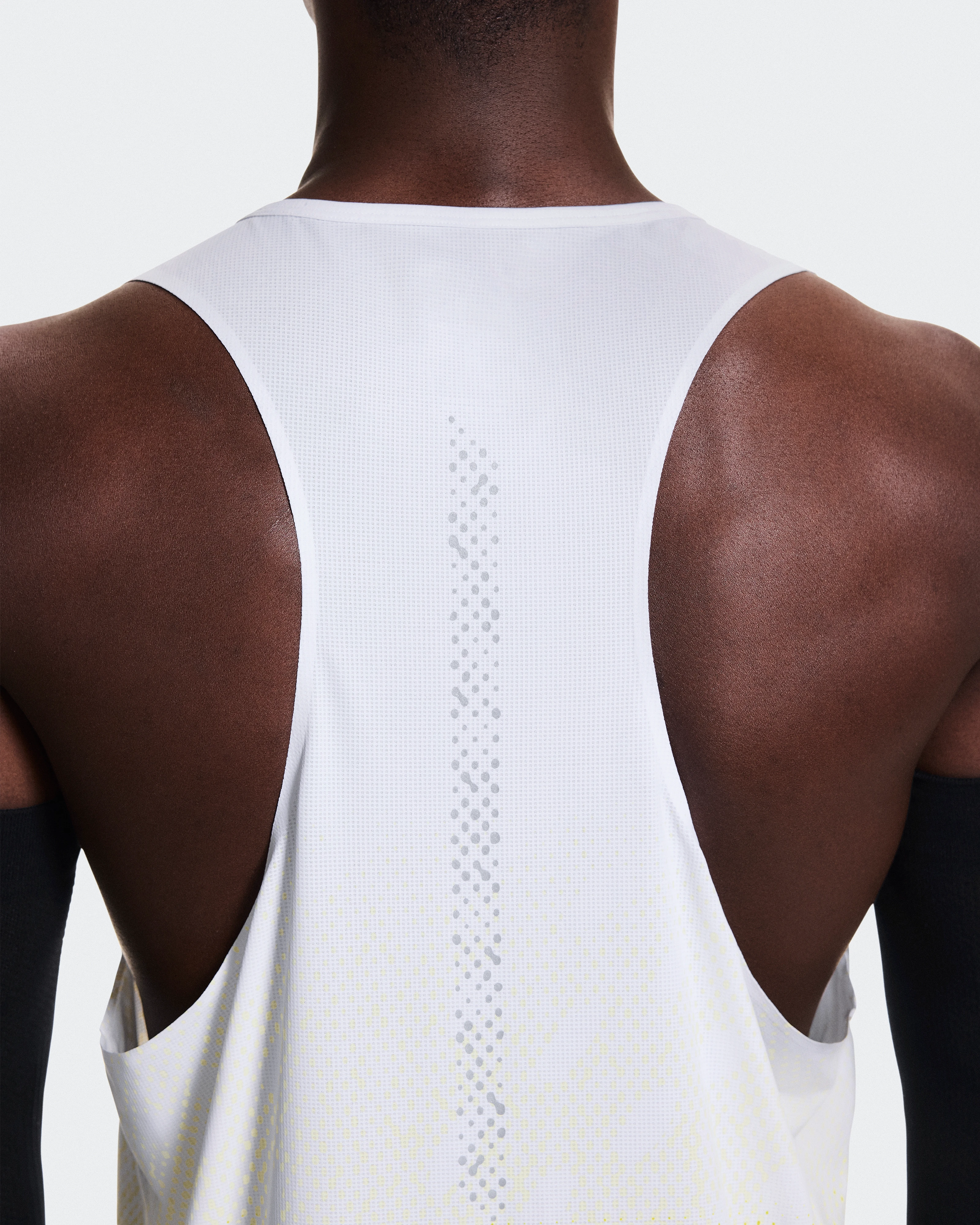 On Zero Singlet White & Lime Men Tops and t-shirts