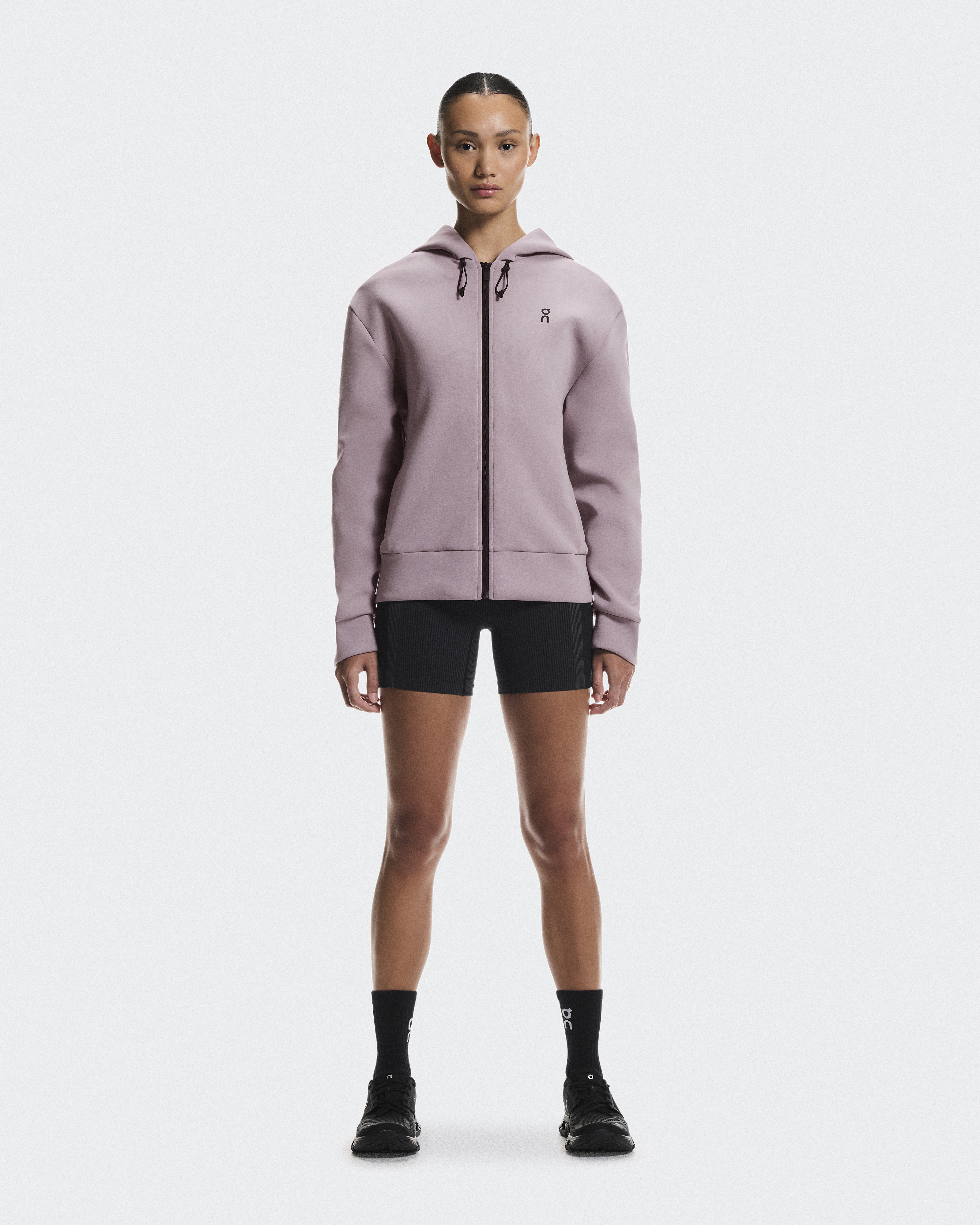 Focus Tech Zip Hoodie in Heron
