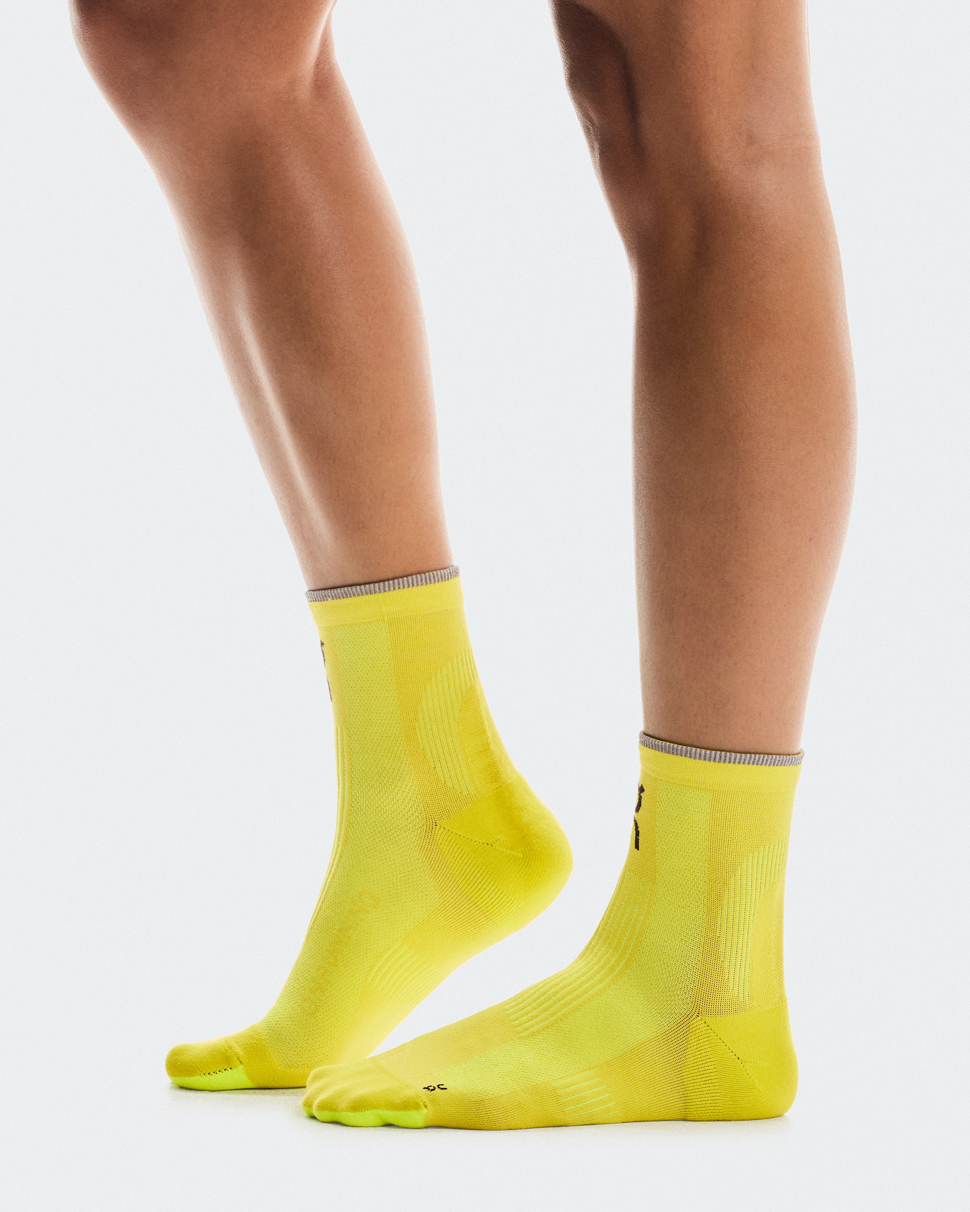 On Elite Run Sock Mid Lime Unisex Socks