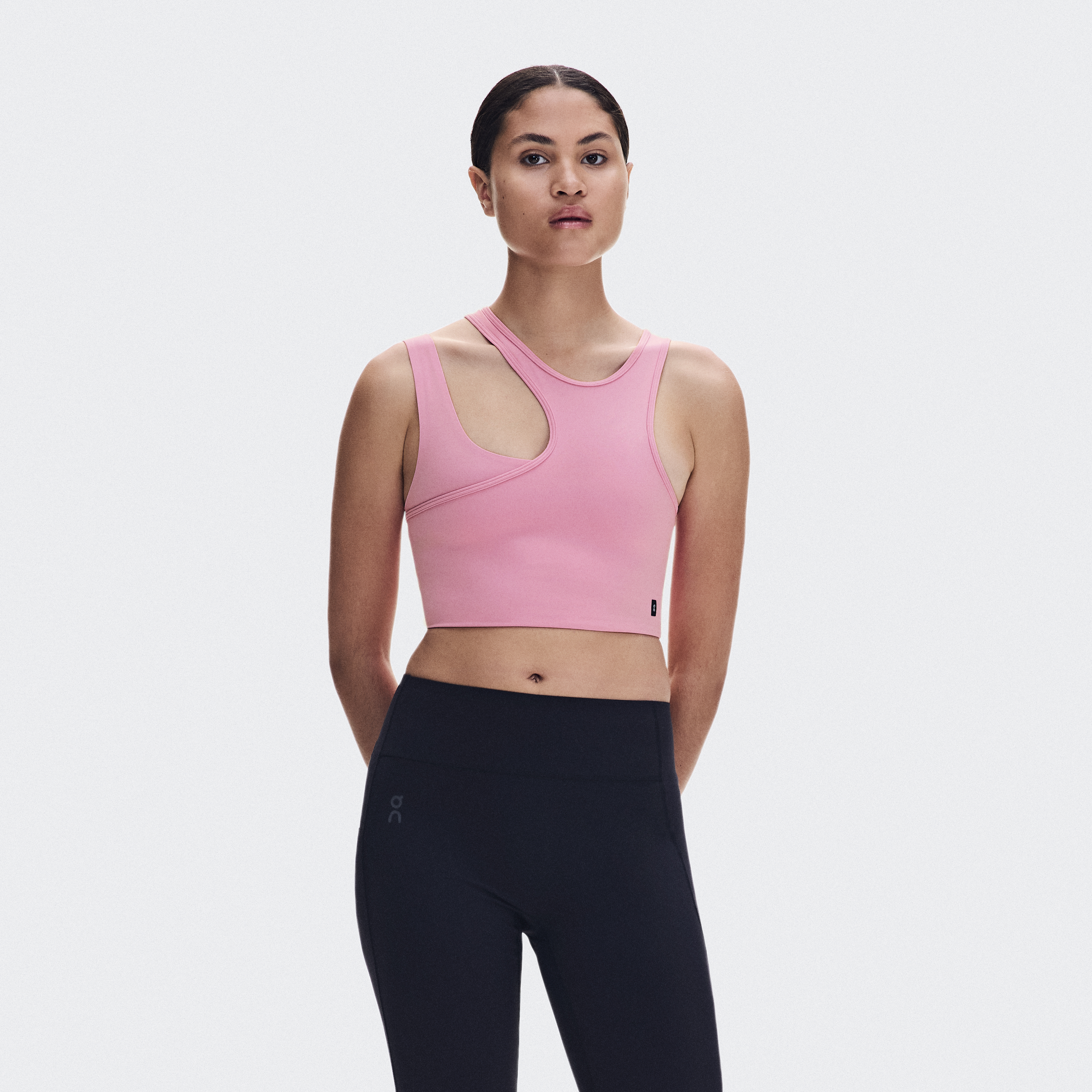 Studio Asymmetric Crop Shirt in Magnolia