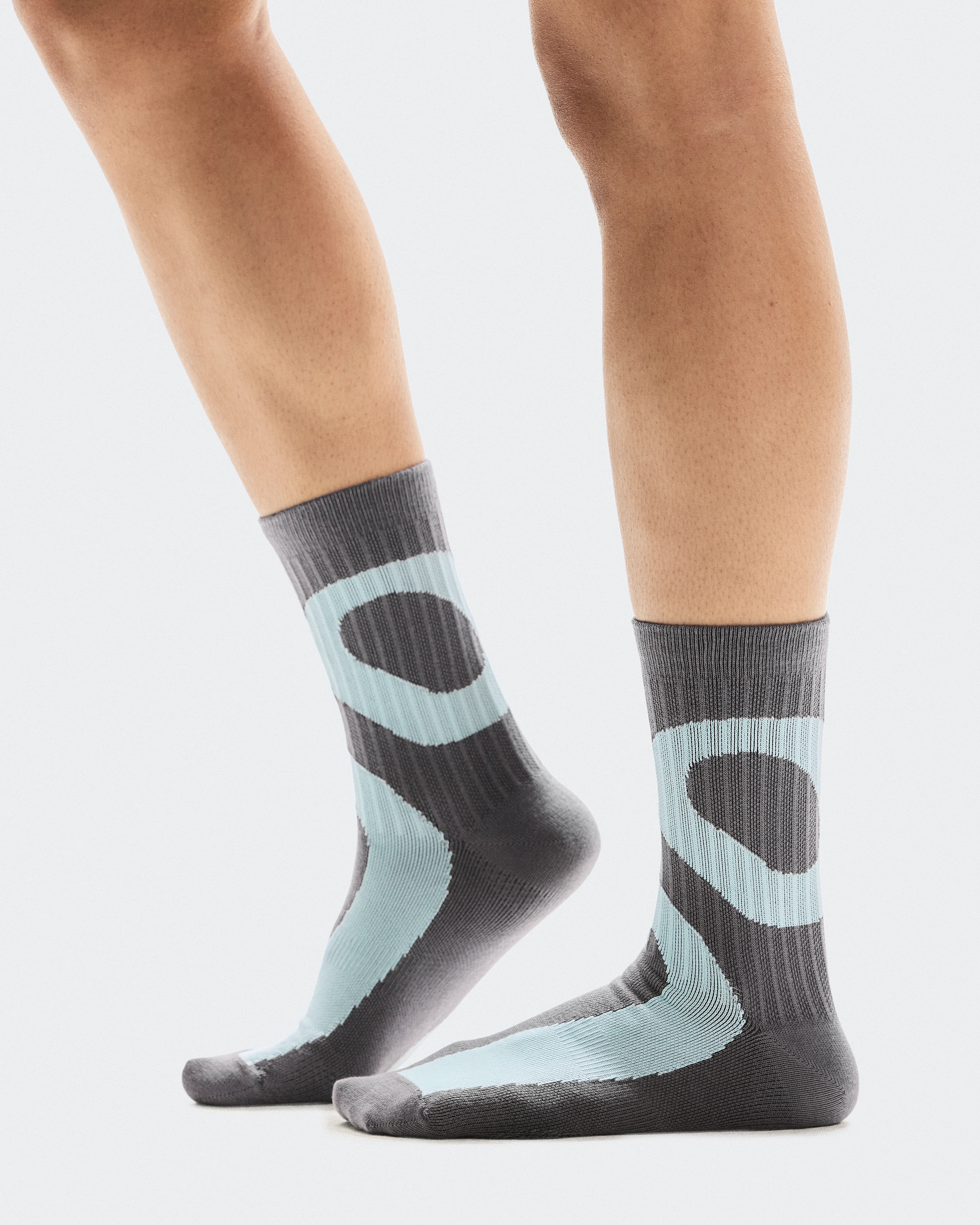 On Liquid Logo Sock High 2P Lime & Eclipse Unisex Socks