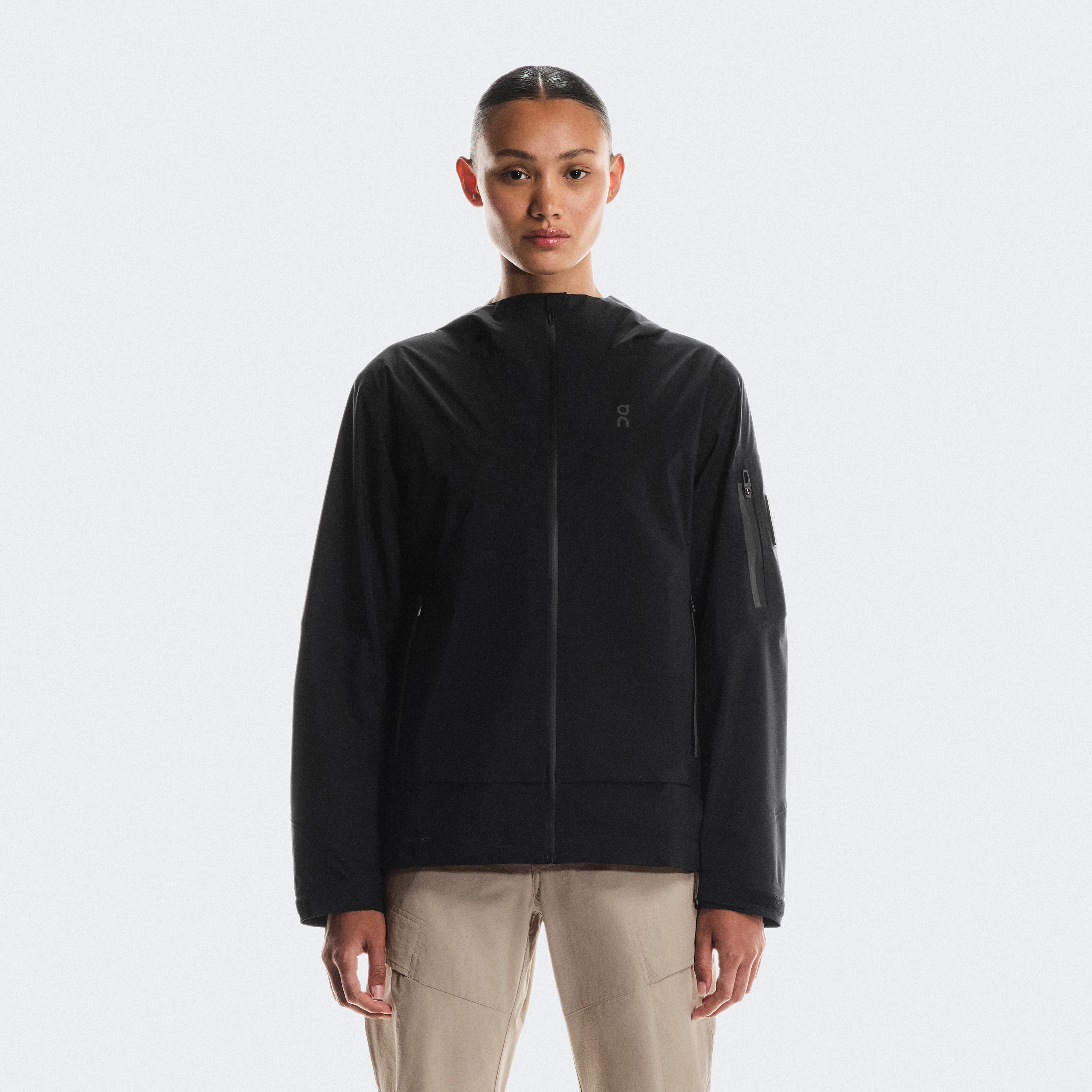 On Trek Jacket Black Women Women – Hiking, On GuardTec™, wet weather Jackets