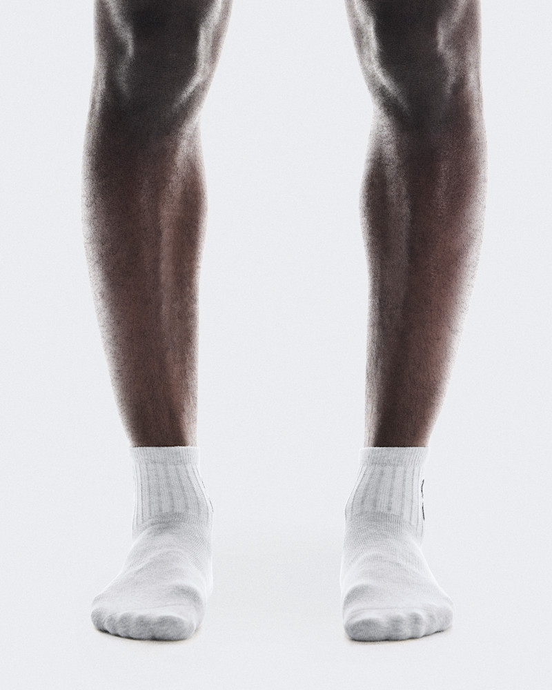 On Logo Sock Mid 3P in Heather Gray, Size: W 8 - 10.5, M 7 9, Polyamide