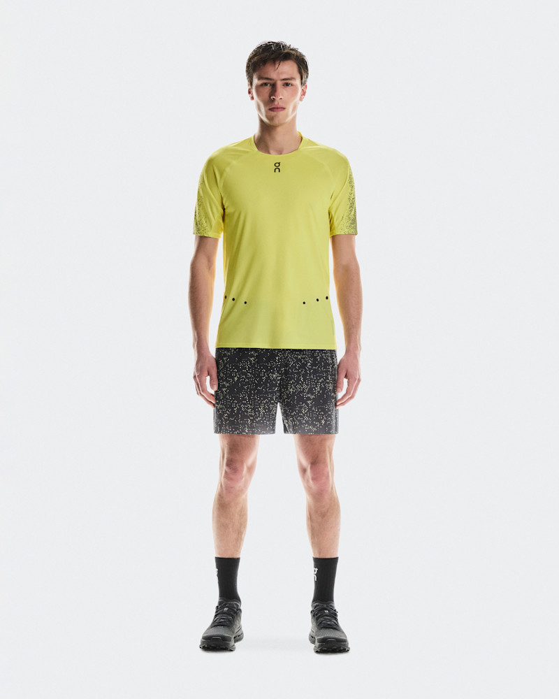 On Men's Ultra Shorts in Iron/Lime, Size: Medium, Polyamide Polyester Mesh