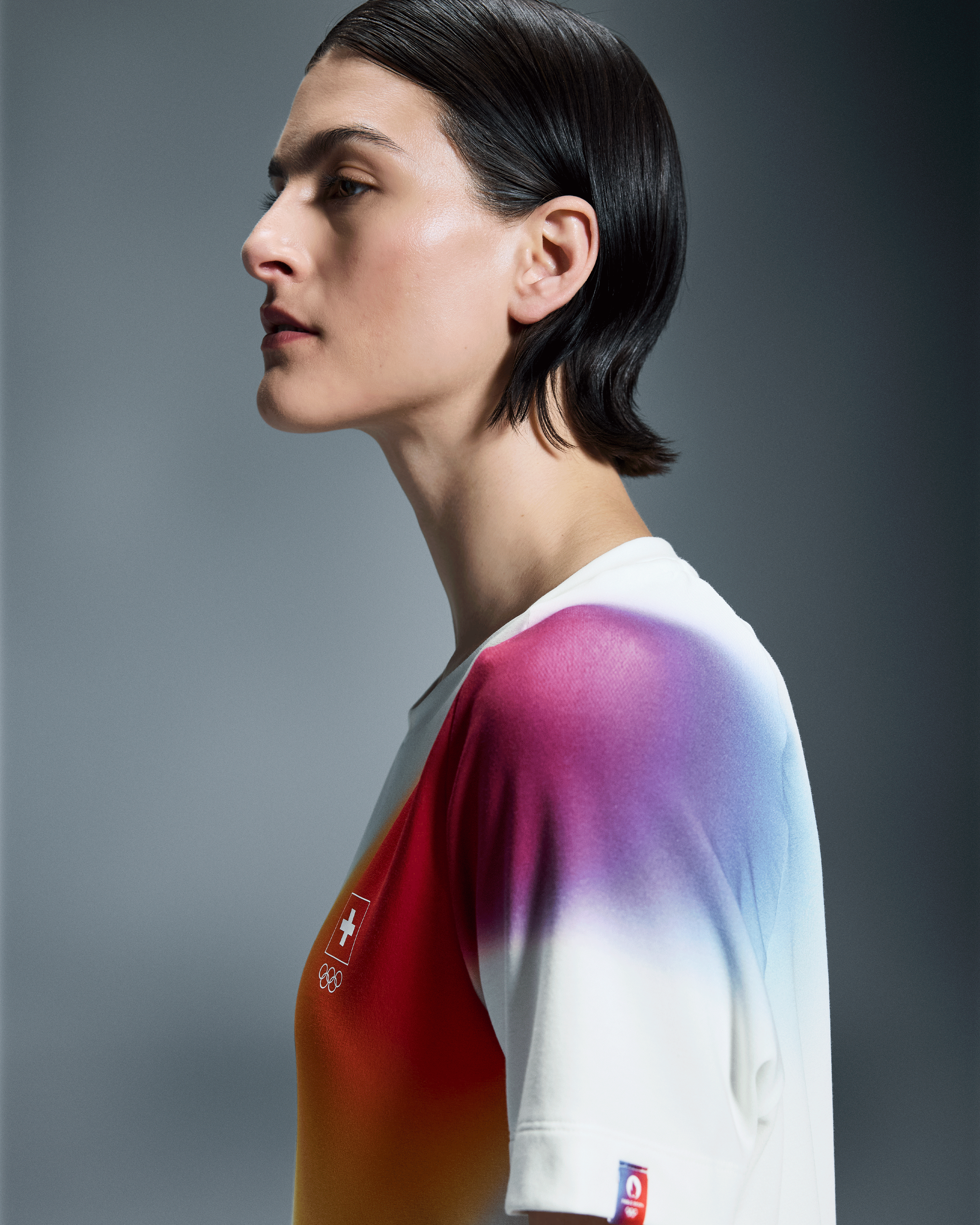 On Swiss Olympic Focus-T Undyed-White Damen Oberteile