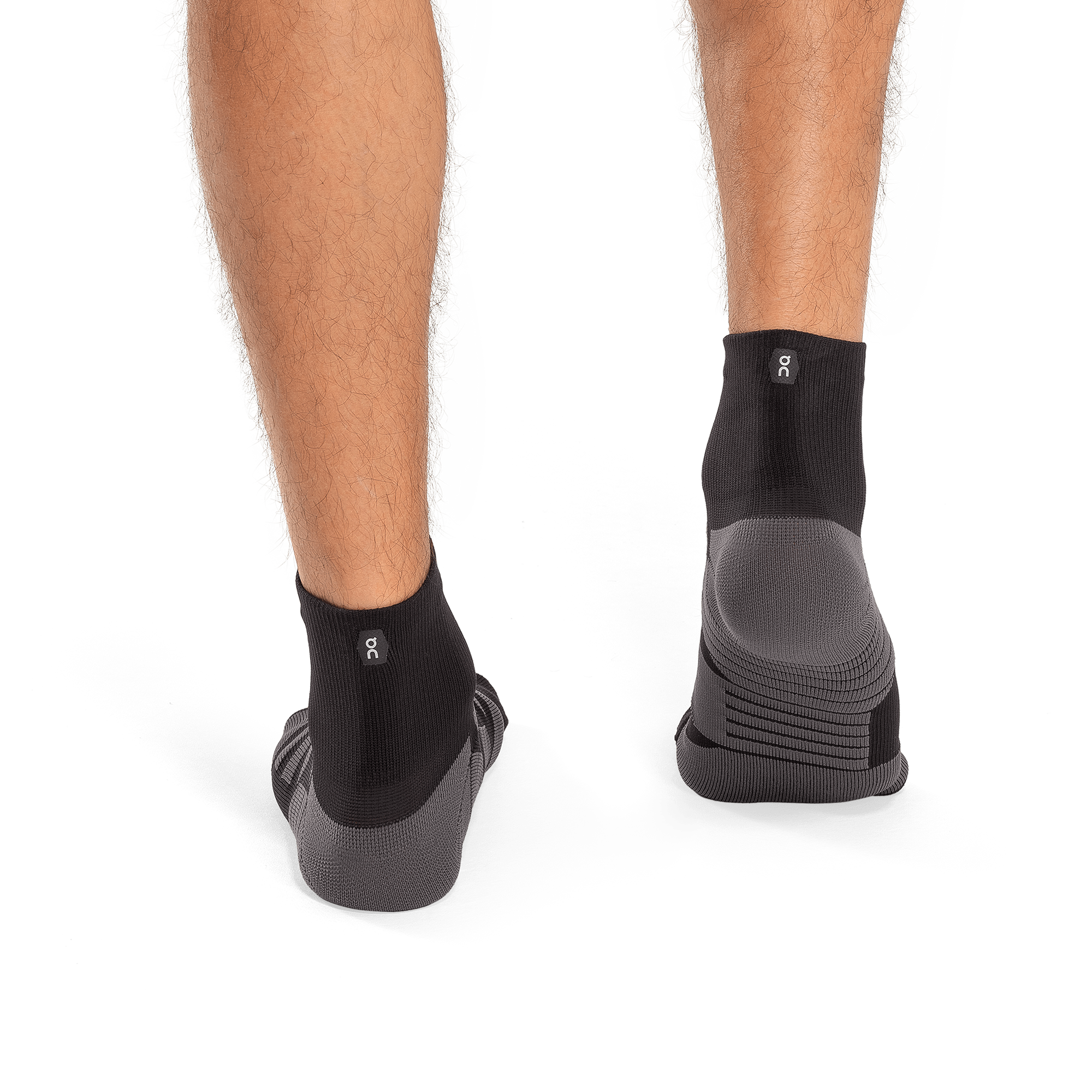 On Calcetines Running Hombre - Performance Mid - Black & Shadow