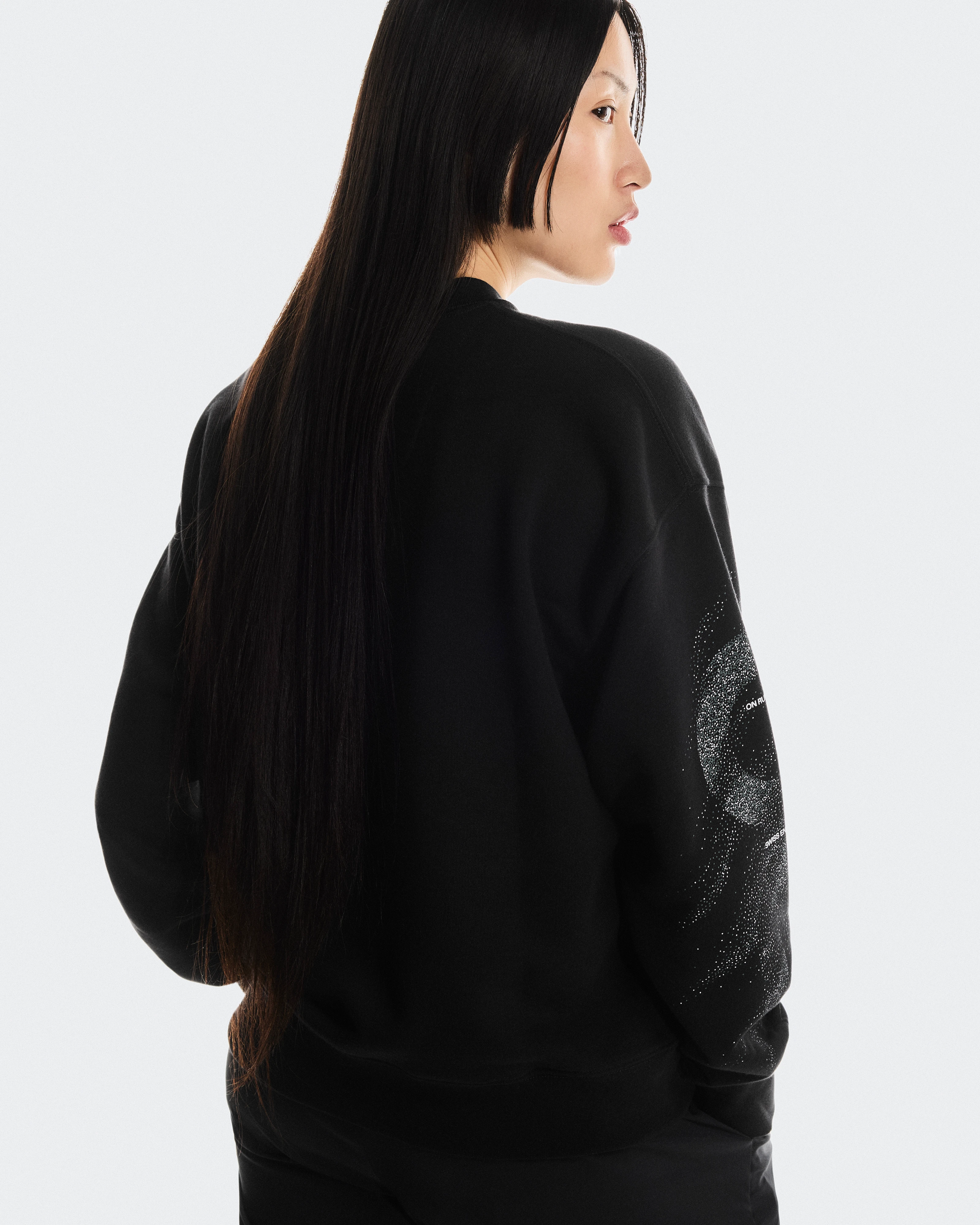 On Club Crew Graphic Black & Olive Women Hoodies and sweatshirts