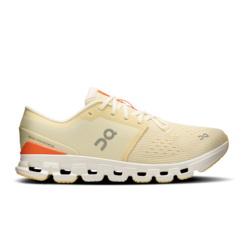 On Women's Cloud X 4 Sneaker in Castor/Flame, Size: 8, Recycled Polyester
