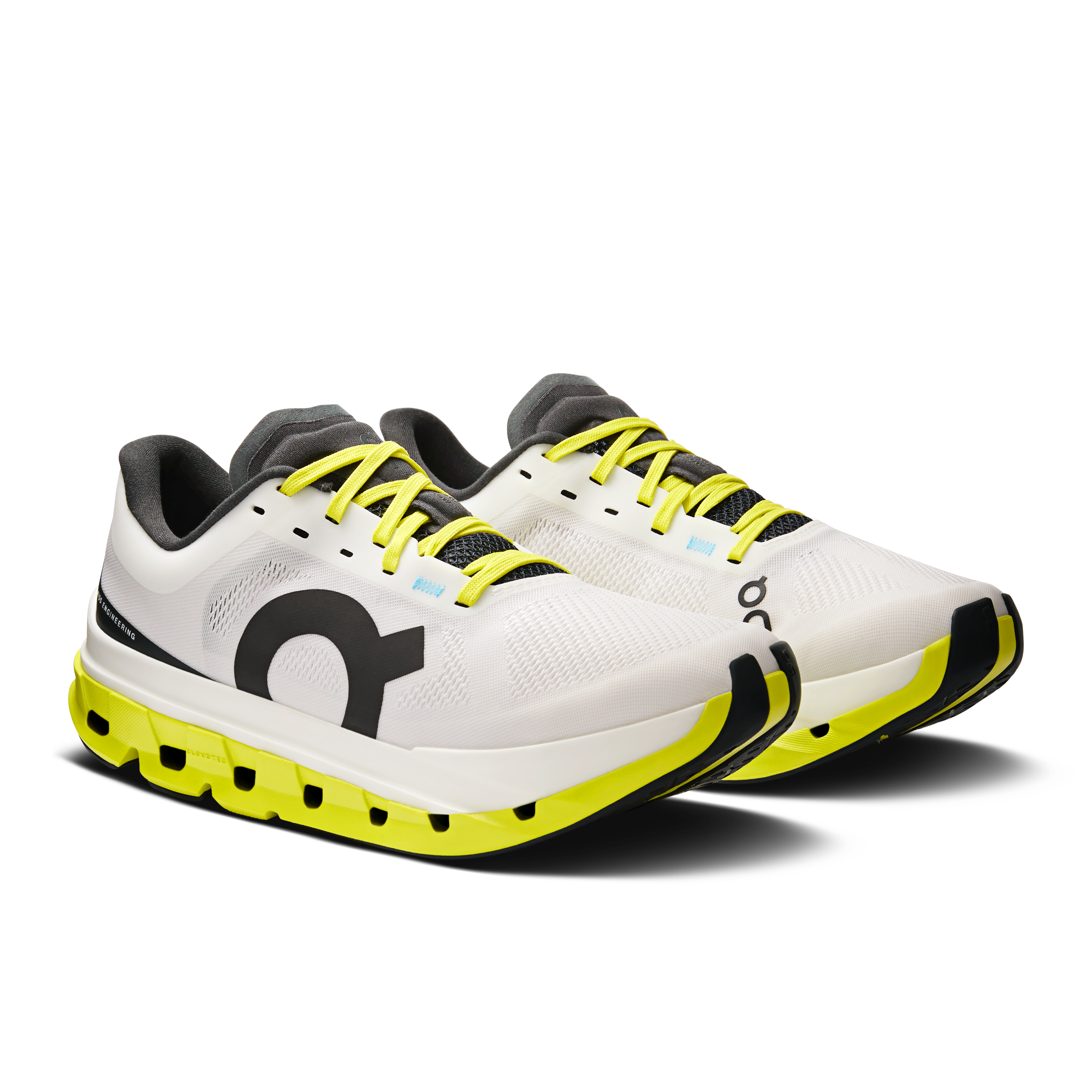 On Cloudflow 5 White & Lime Damen Strassenlauf Schuhe