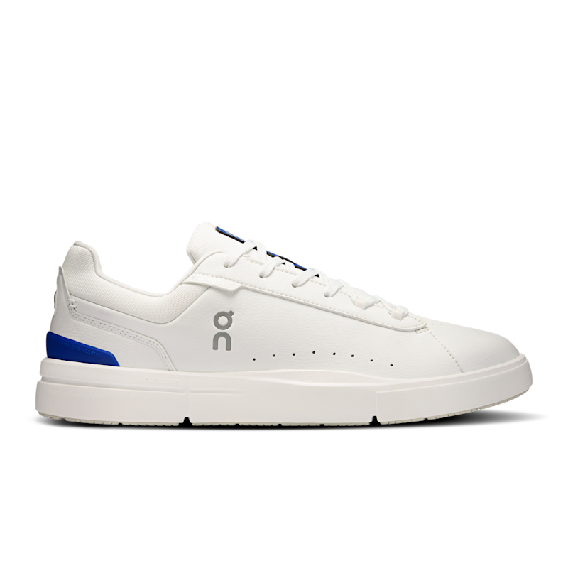 On Men's THE ROGER Advantage Tennis Shoe in White/Indigo, Size: 10, Recycled Polyester