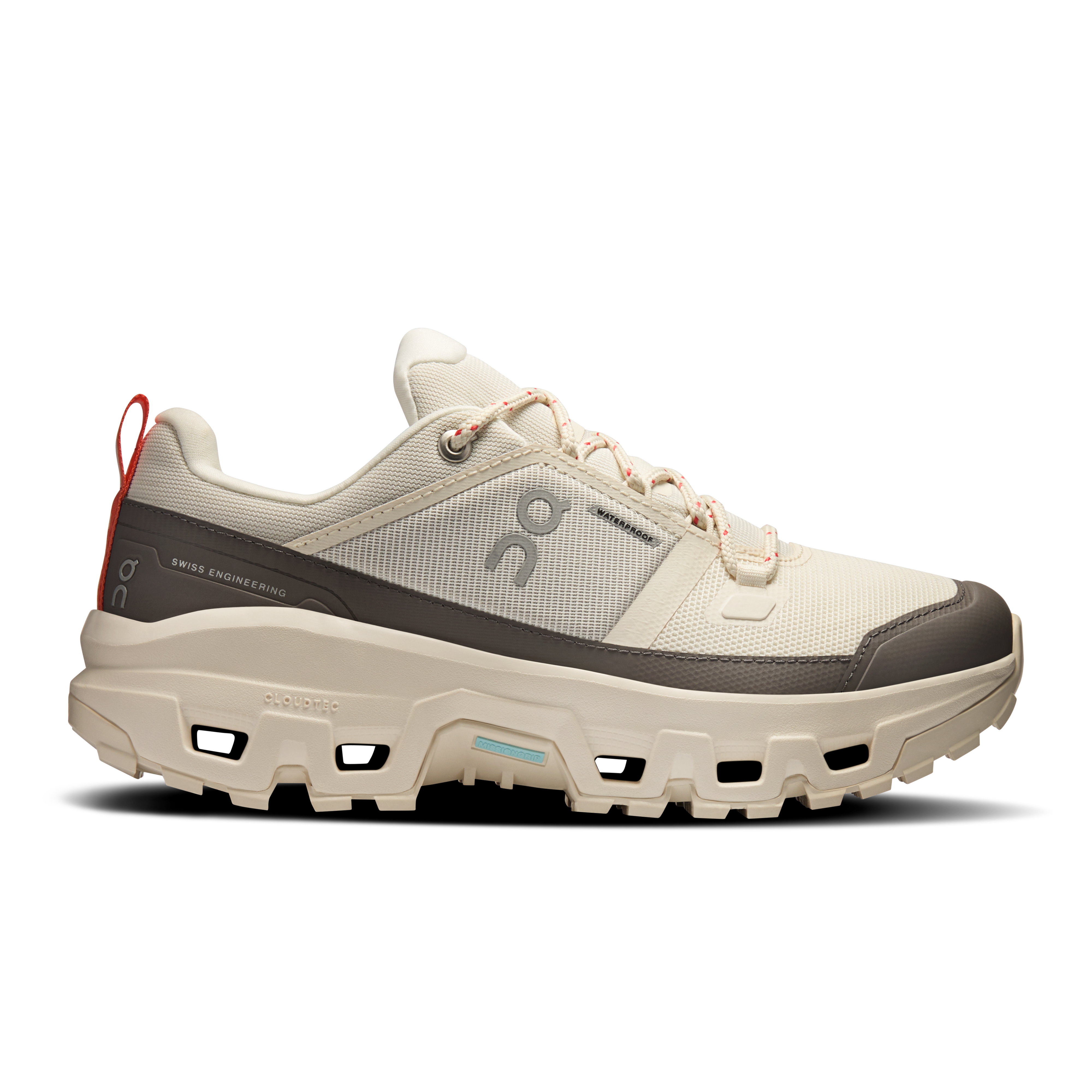 On Cloudrock Low Waterproof Beige Damen Damen – Wandern, Missiongrip™, gemischtes Gelände Schuhe