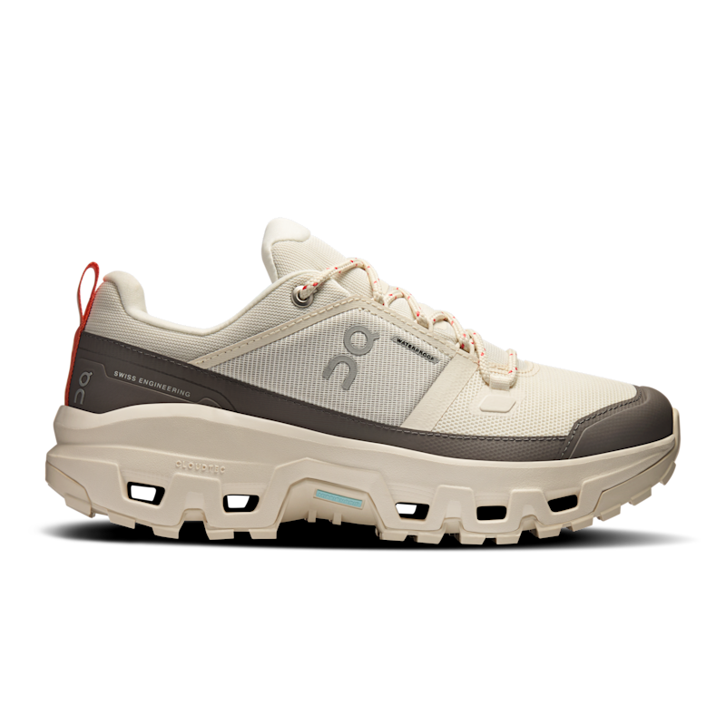 On Cloudrock Low Waterproof Calzado de Senderismo para Mujer en Ivory/Ivory, Talla: 38, Polyester Tpu ️