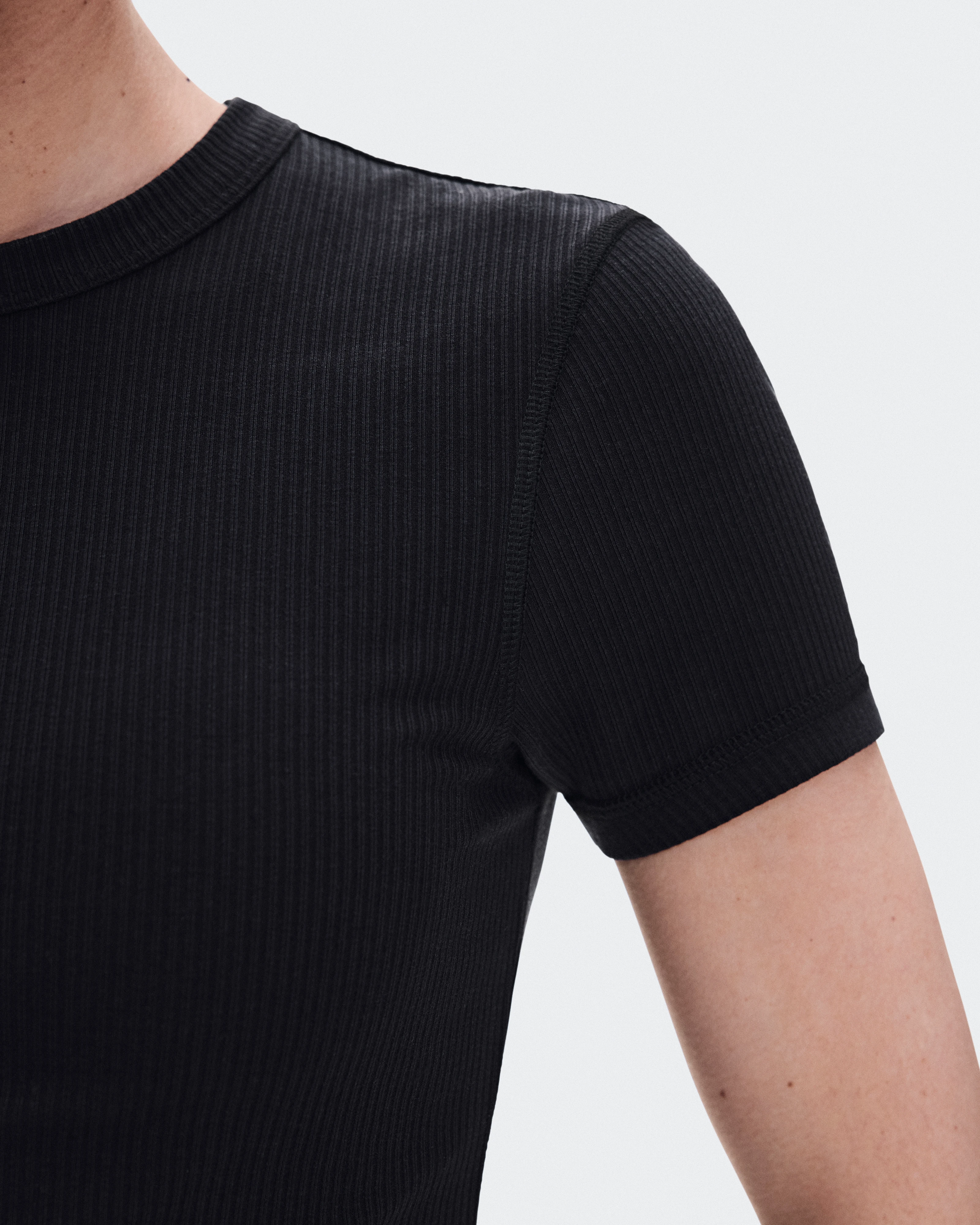 On All-Day Ribbed T-Shirt Black Women Tops and t-shirts