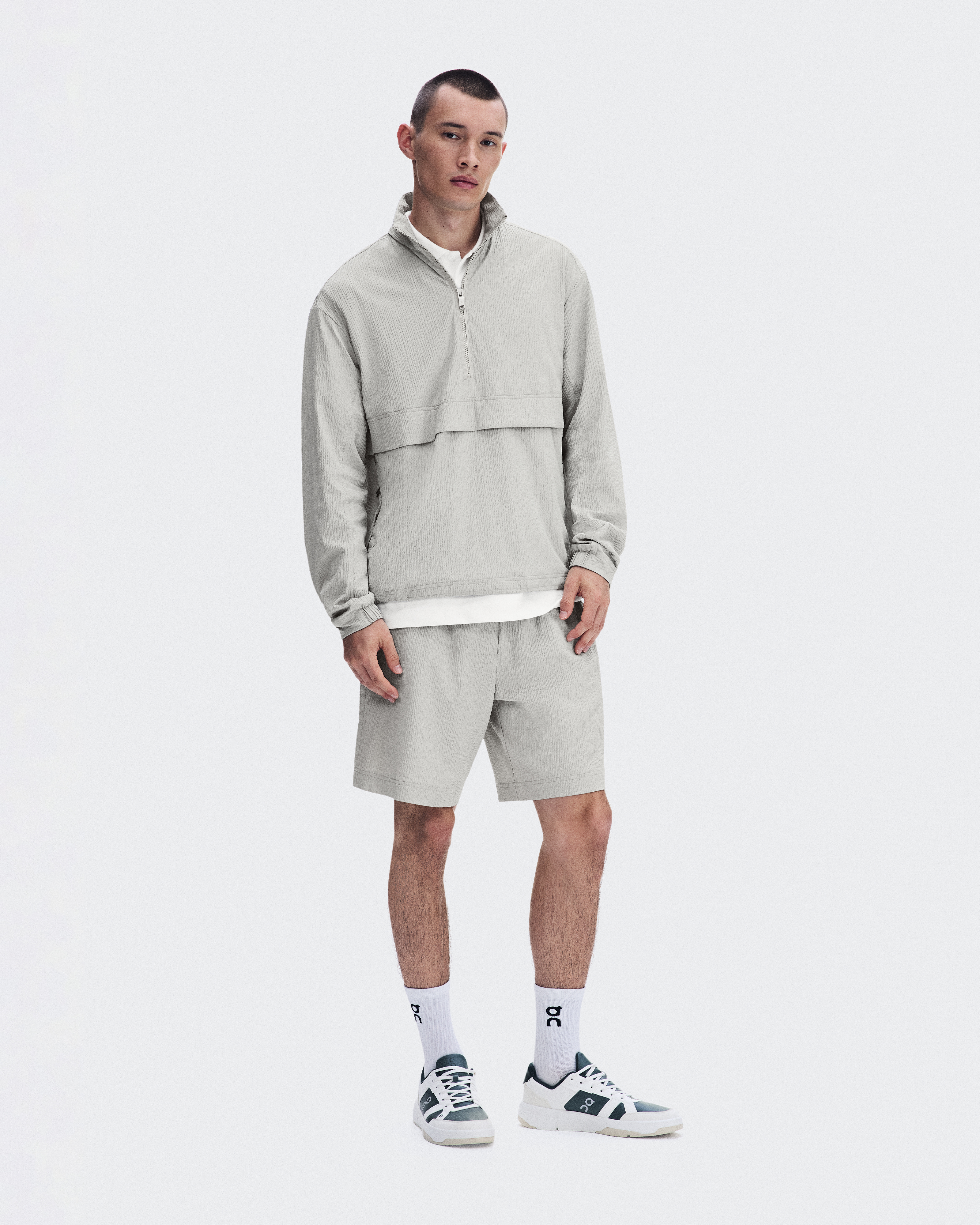 Courtside 1/2 Zip Eaze Hoodie in Brume