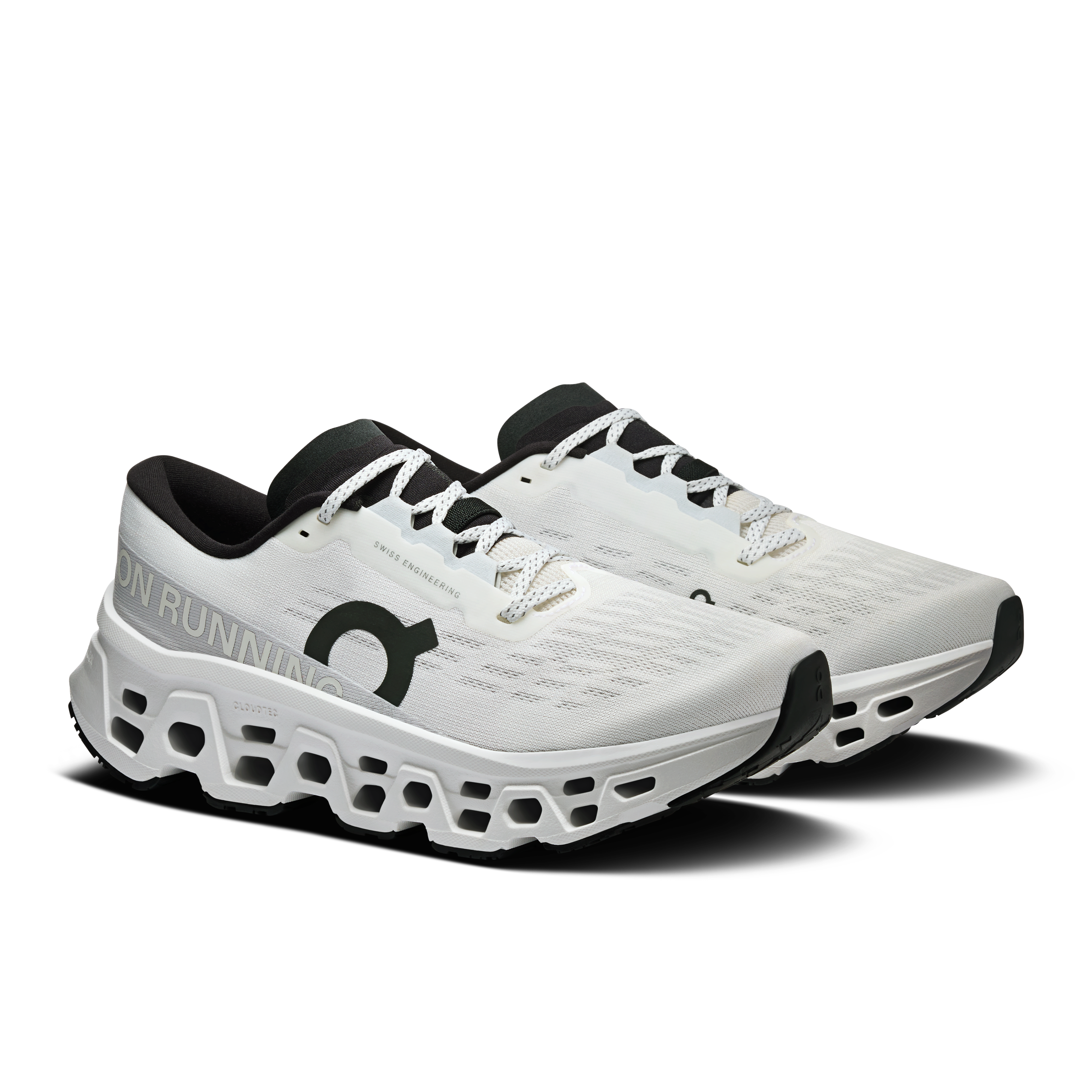 On Cloudmonster 3 White & White Femme Running sur route Chaussures