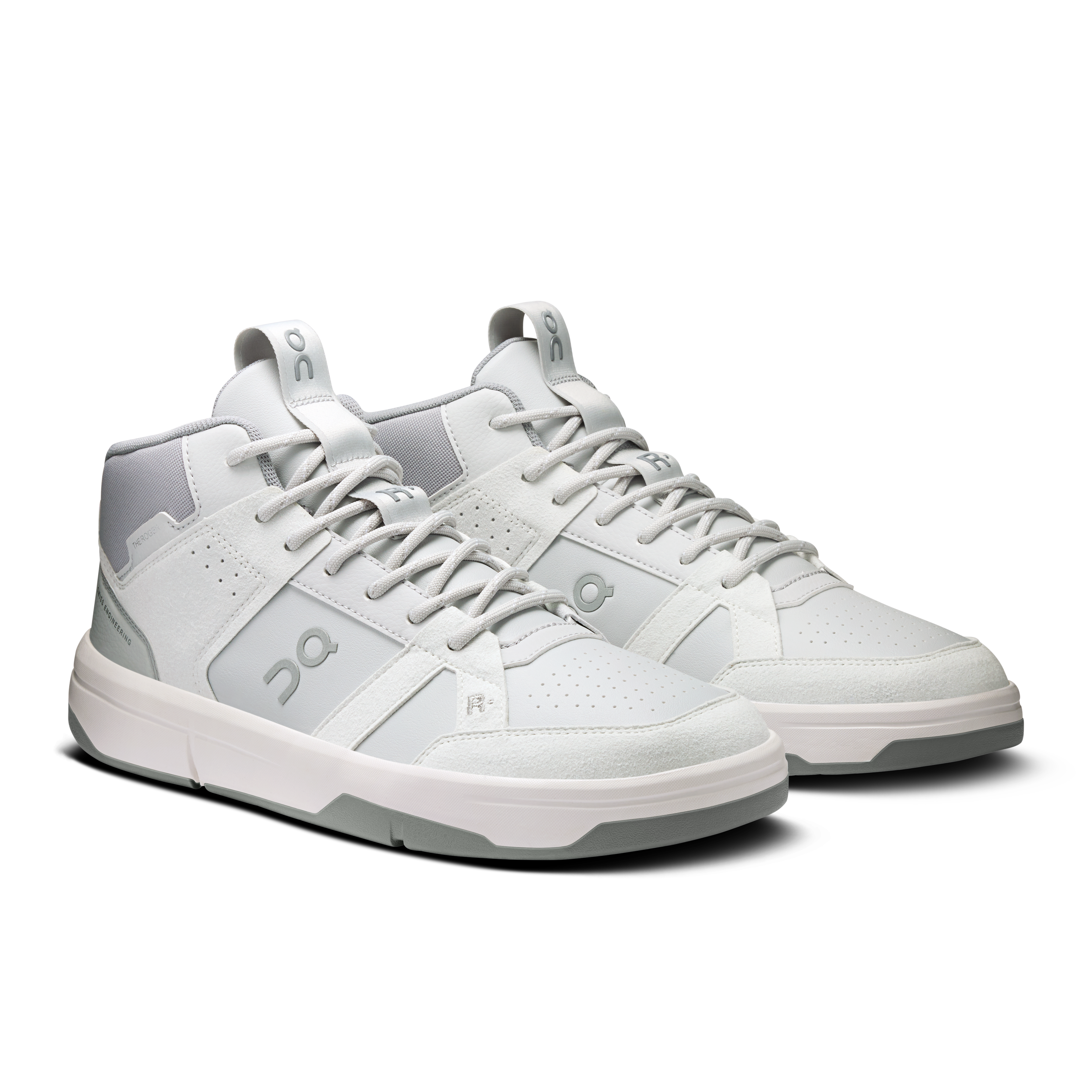 On THE ROGER Clubhouse Mid Glacier & Alloy Men Shoes